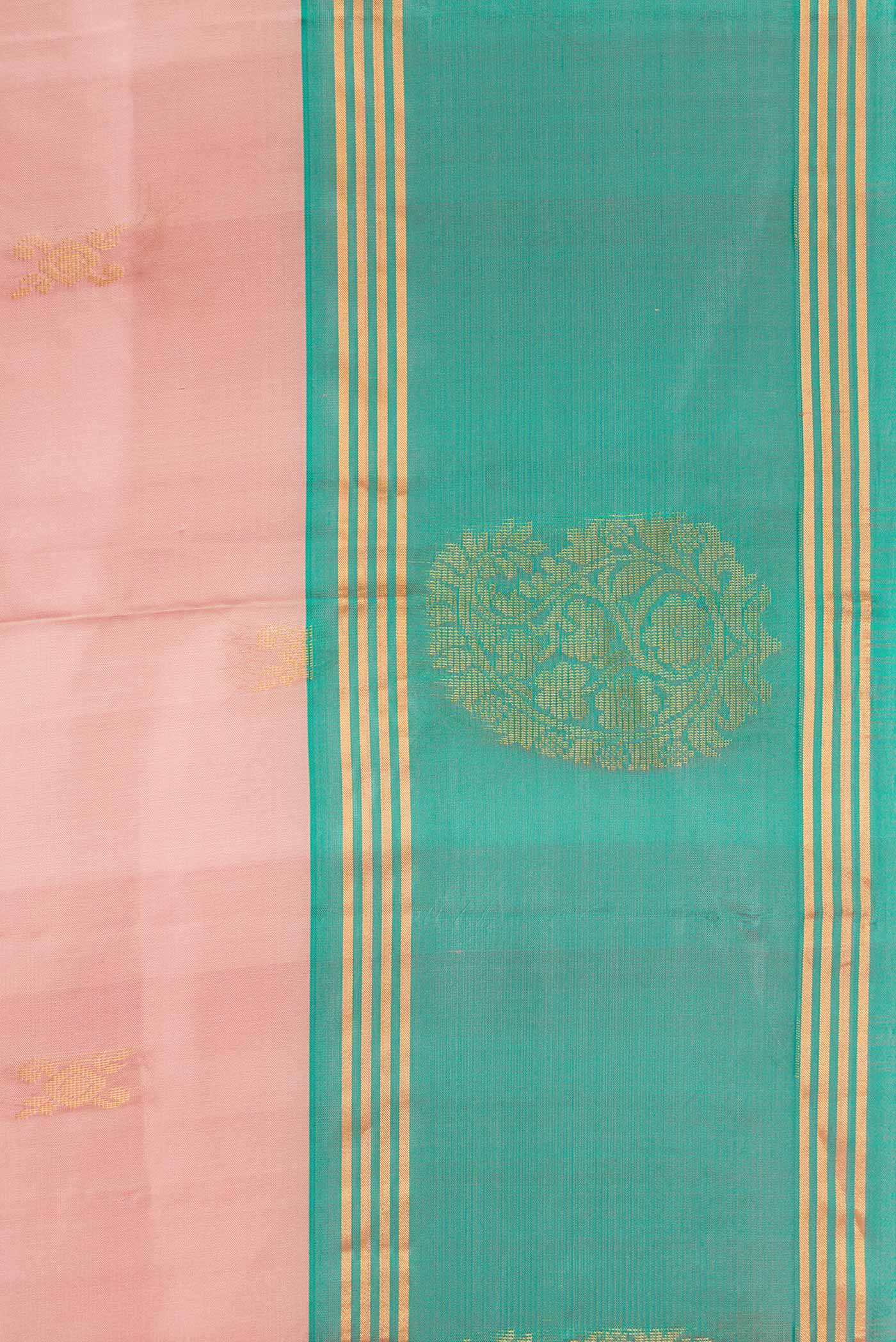 Rose Gold Soft Silk Saree - Image 3