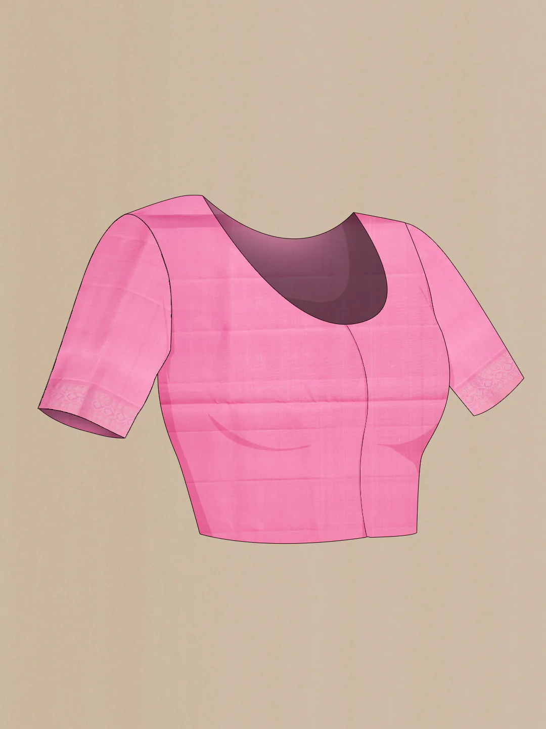 Pink Dual Tone Soft Silk Saree - Image 3