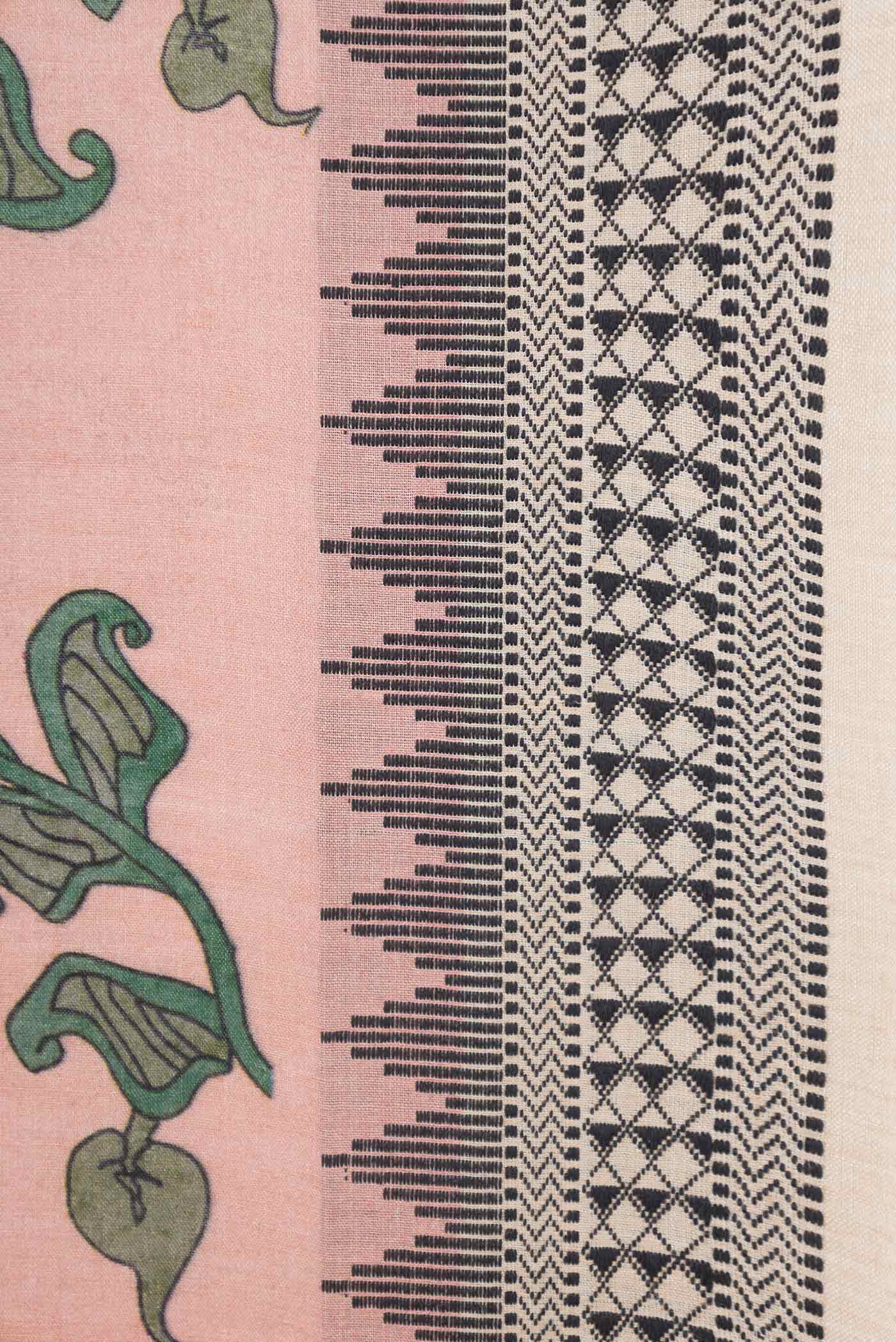 Pink Dual Tone Tussar Saree - Image 3