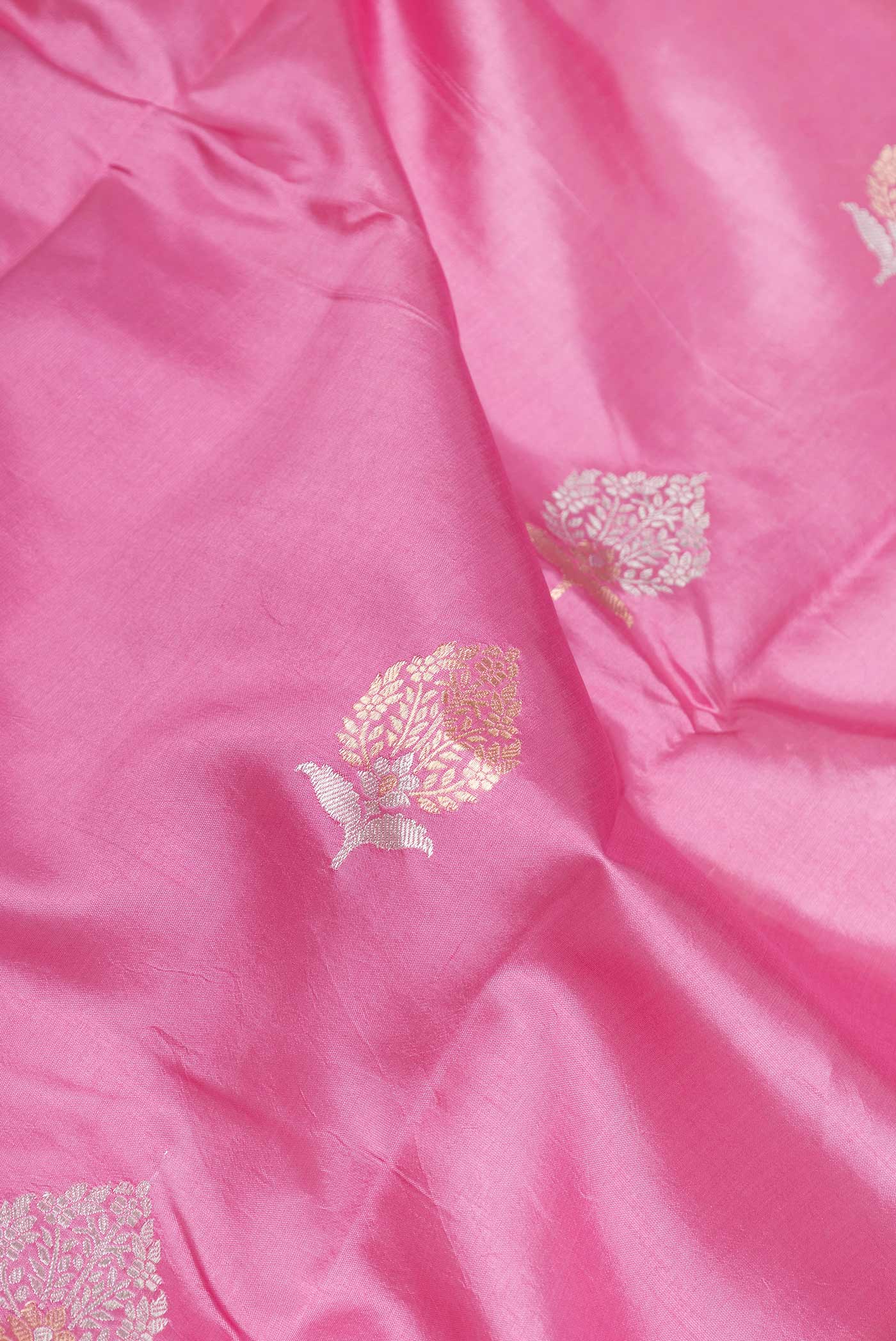 Pink Dual Tone Tussar Saree - Image 2