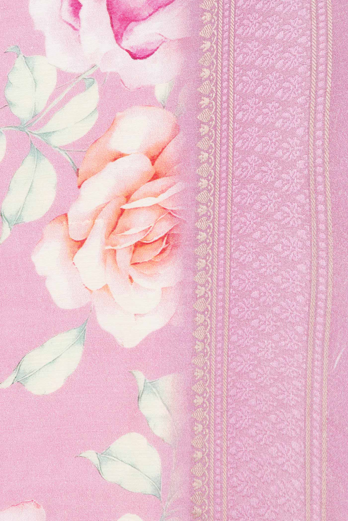Pink Dual Tone Tussar Saree - Image 3