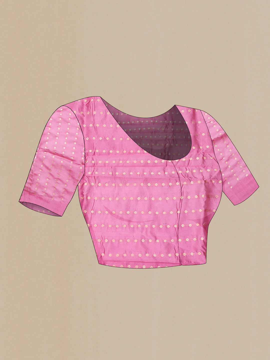 Pink Dual Tone Tussar Saree - Image 4