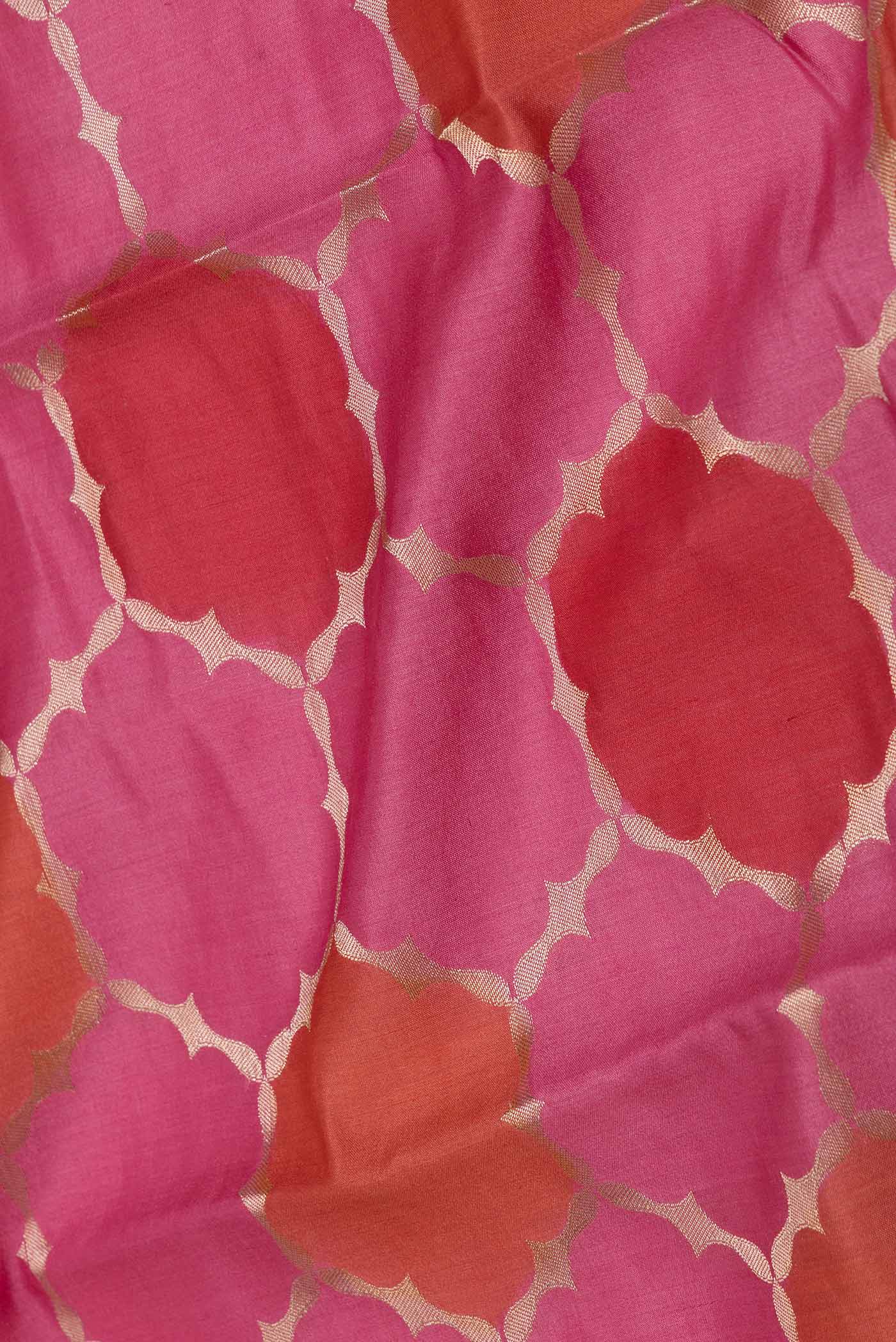 Pink Banarasi Raw Silk Saree - Image 2
