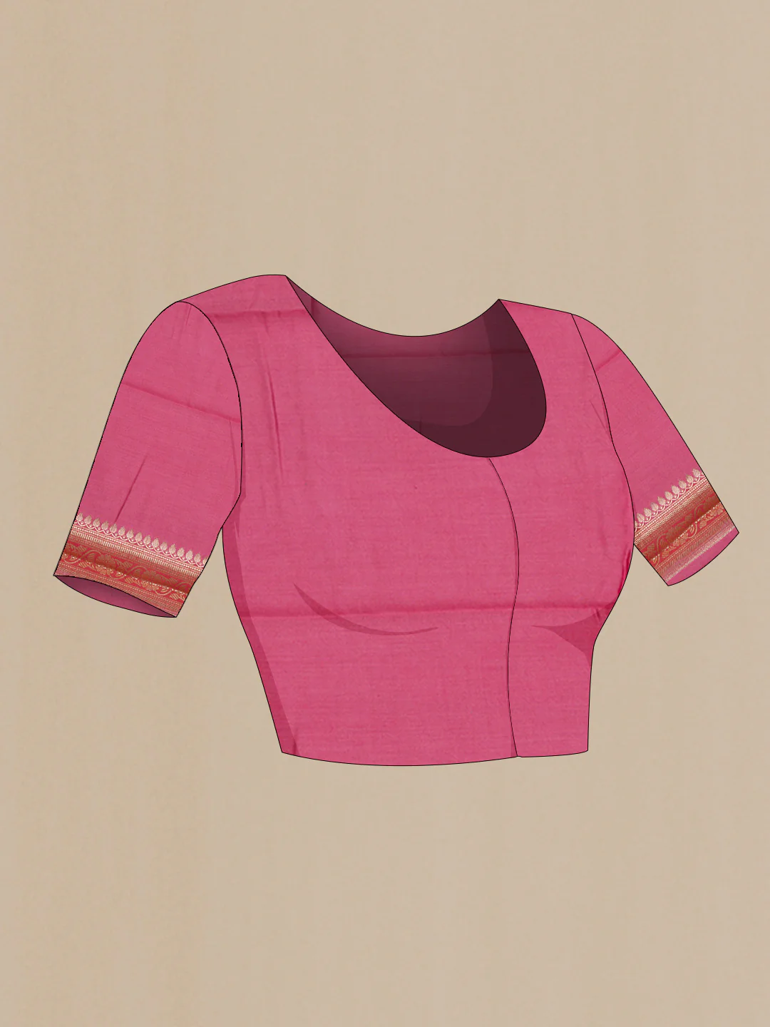 Pink Banarasi Raw Silk Saree - Image 4