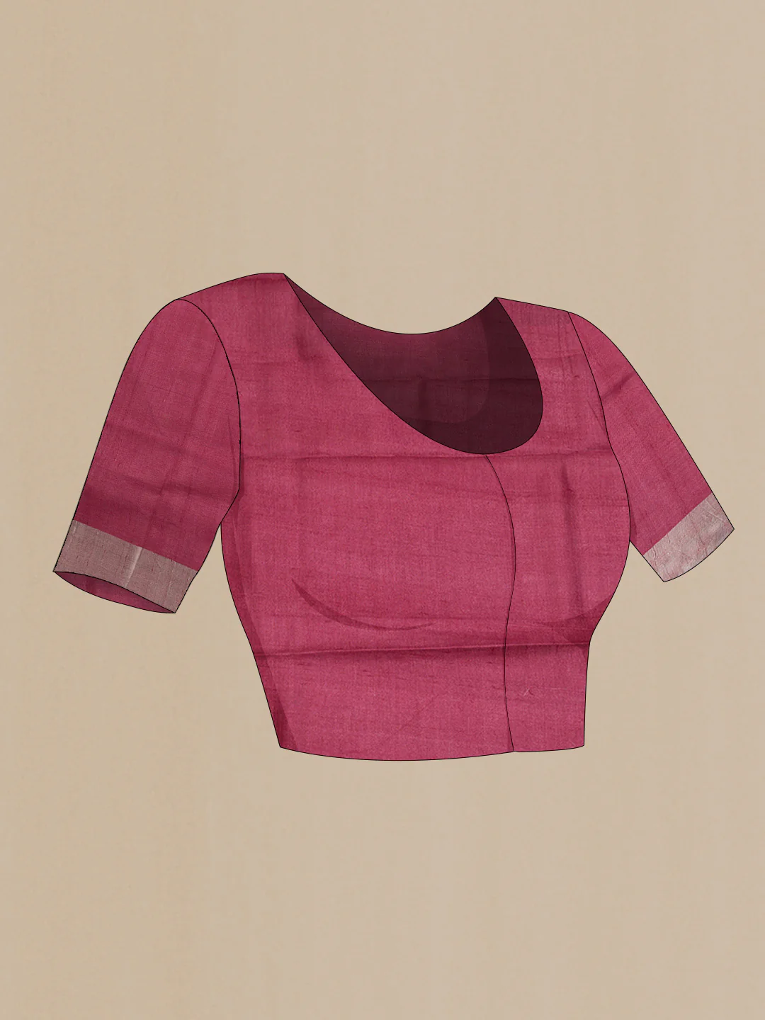 Pink Dual Tone Tussar Silk Saree - Image 5