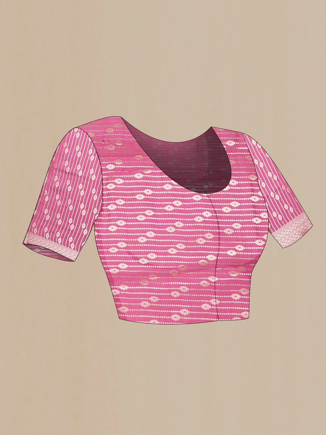 Pink Banarasi Raw Silk Saree - Image 4