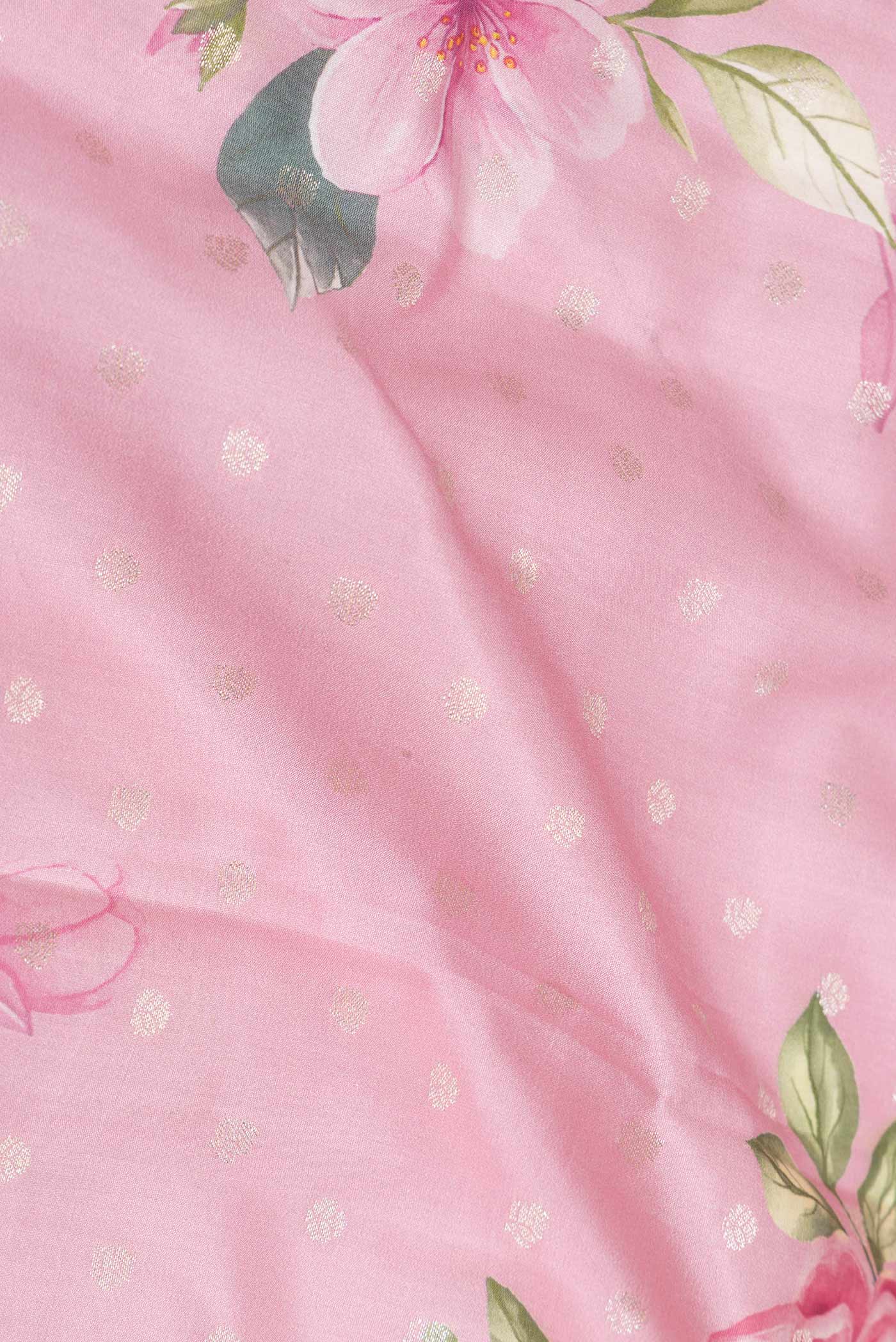 Pink Dual Tone Tussar Silk Saree - Image 2