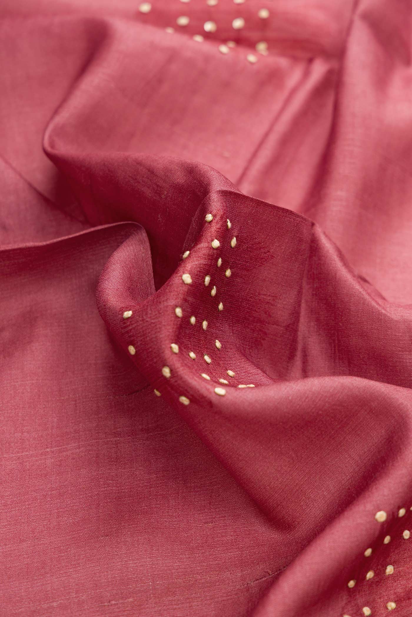 Pink Dual Tone Tussar Silk Saree - Image 2