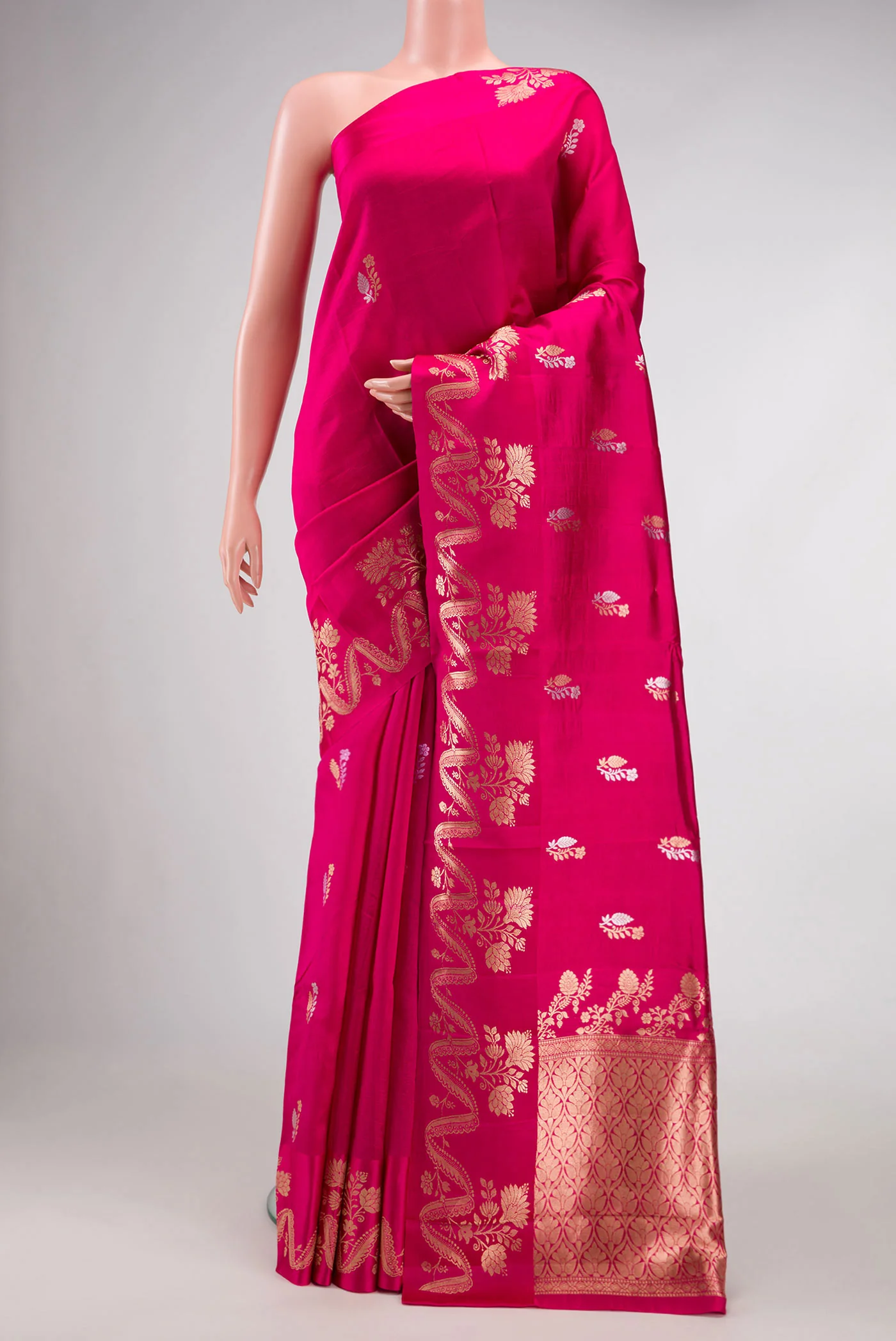 Pink Banarasi Katan Silk Saree