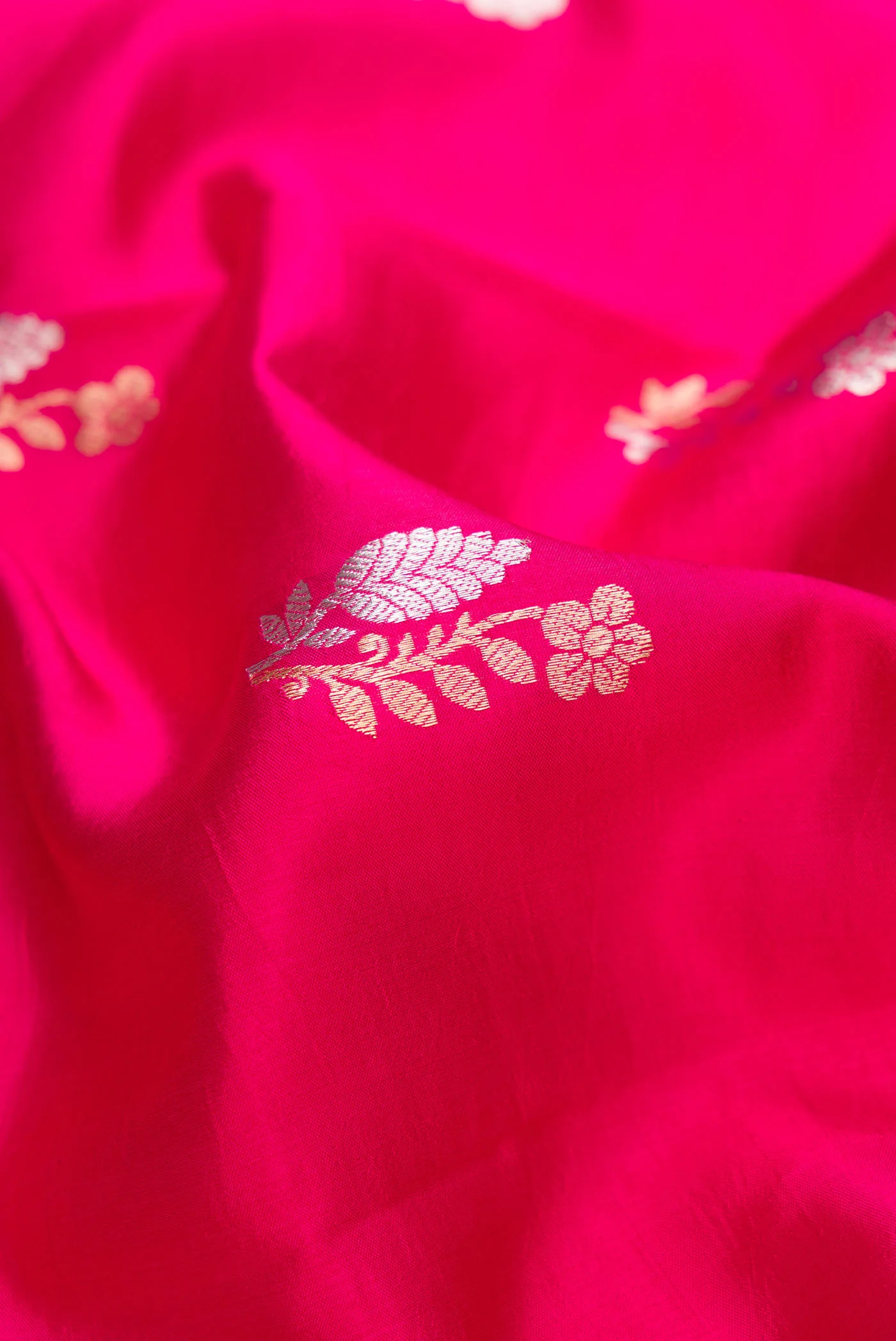 Pink Banarasi Katan Silk Saree - Image 2