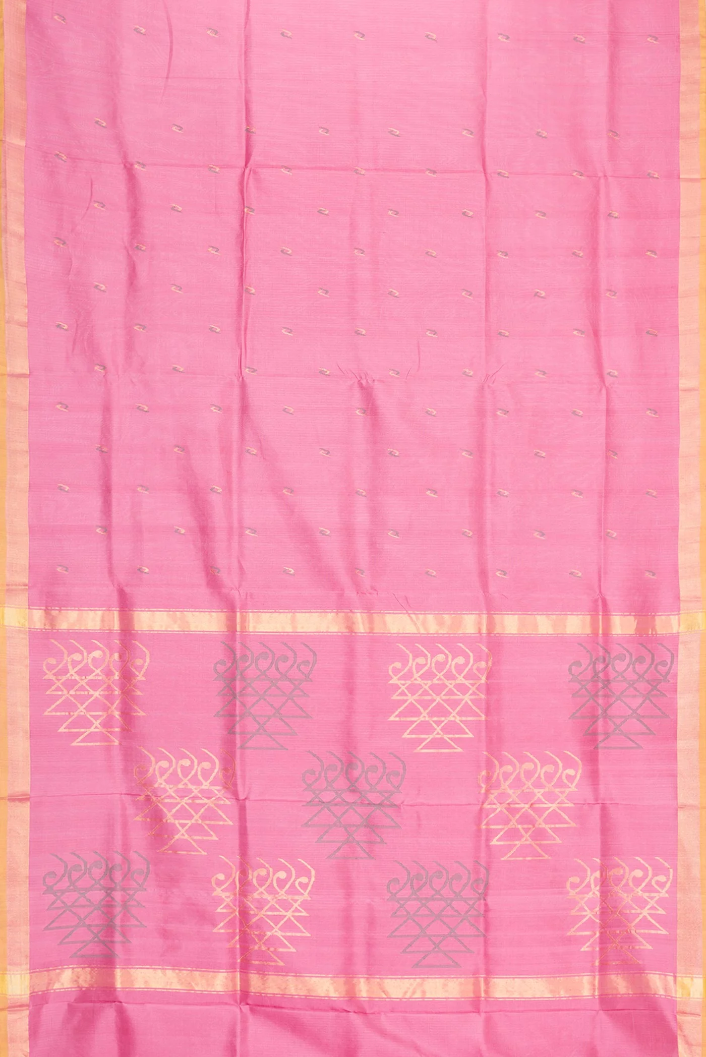 Pink Dual Tone Uppada Silk Saree - Image 6