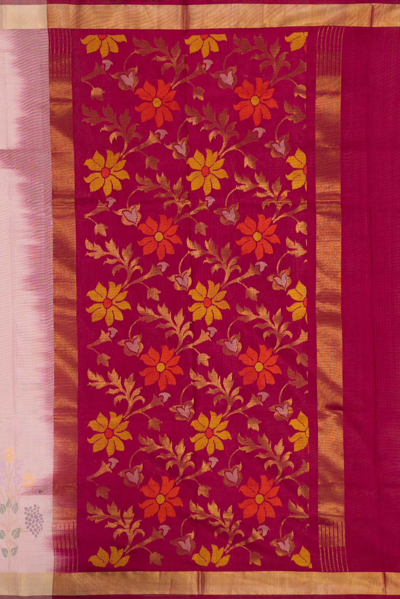 Pink Dual Tone Uppada Silk Saree - Image 8