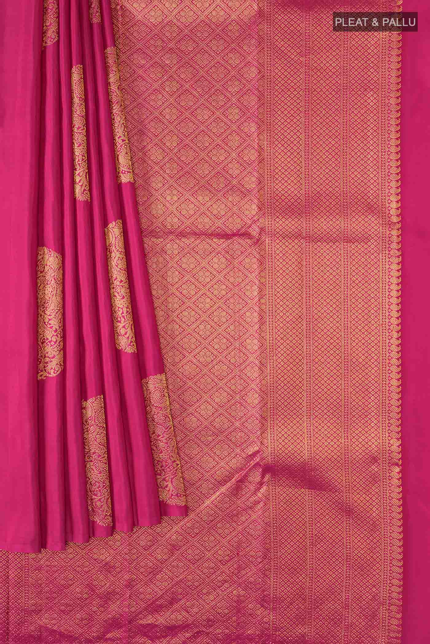 Pink Kanchipuram Silk Saree - Image 4