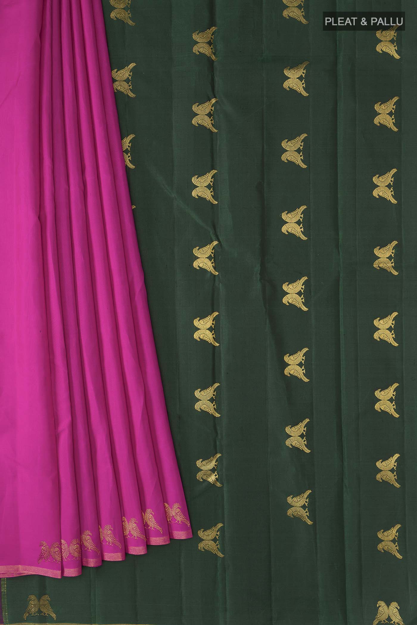 Pink Kanchipuram Silk Saree - Image 4