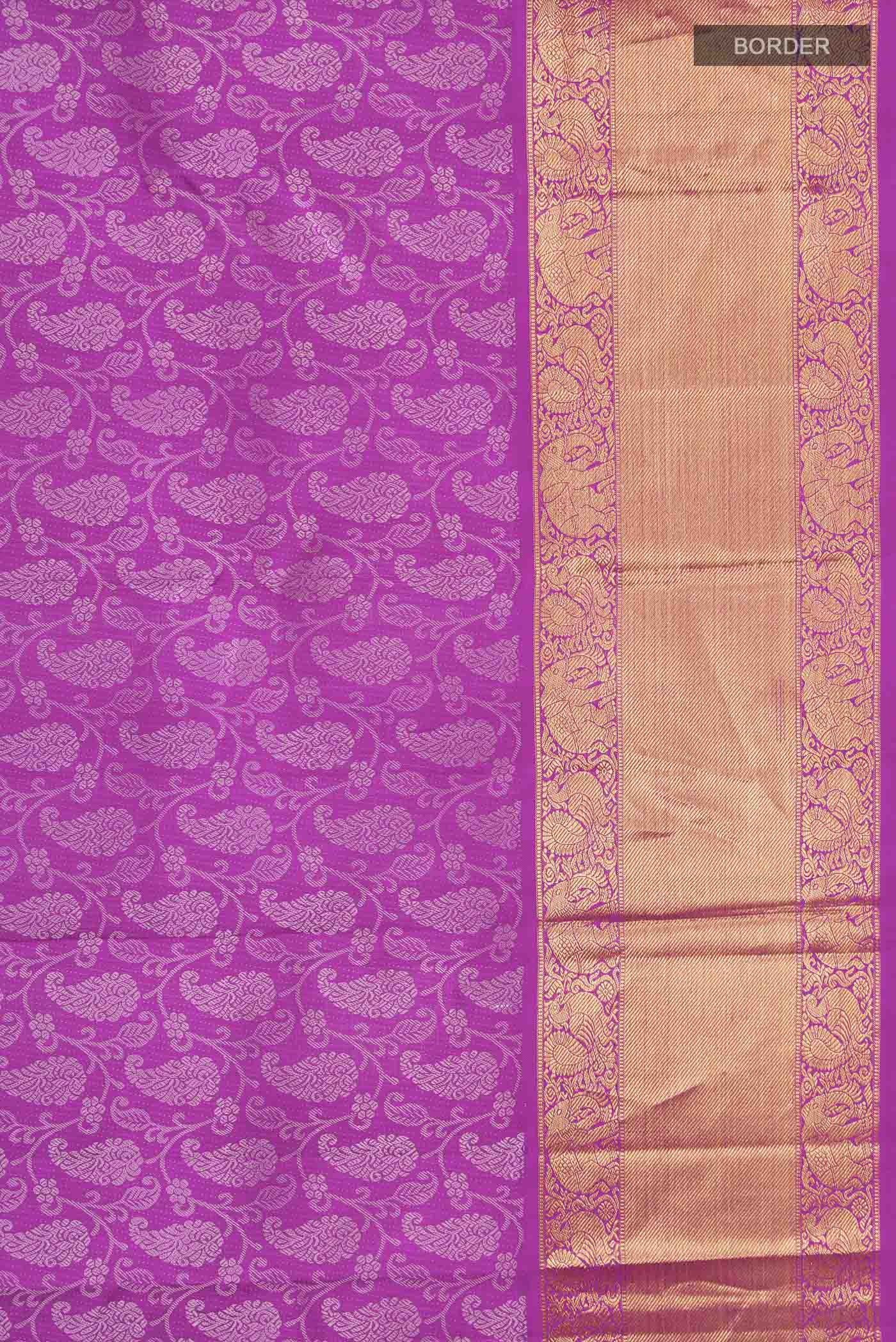 Magenta Kanjivaram Silk Saree - Image 3