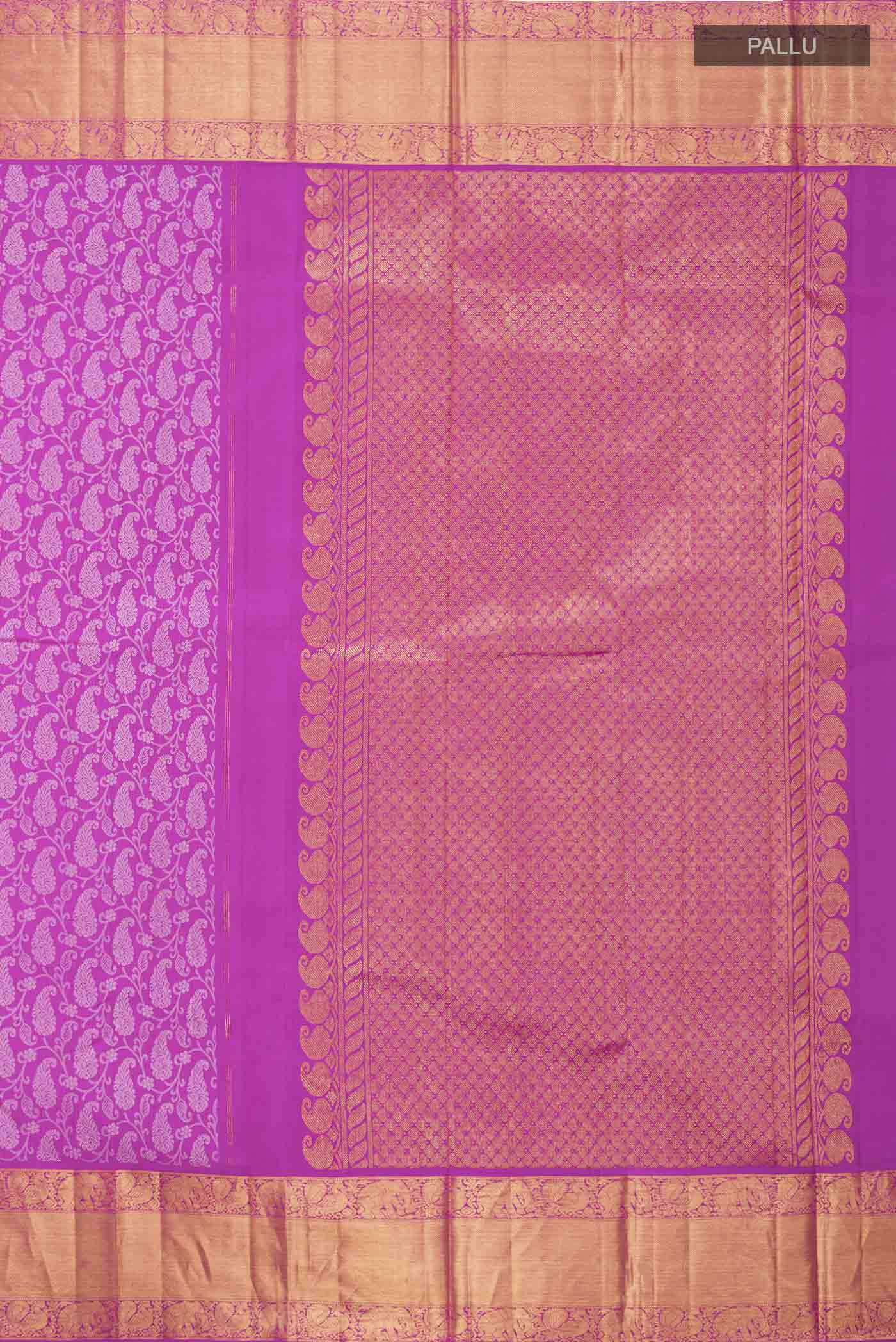 Magenta Kanjivaram Silk Saree - Image 7