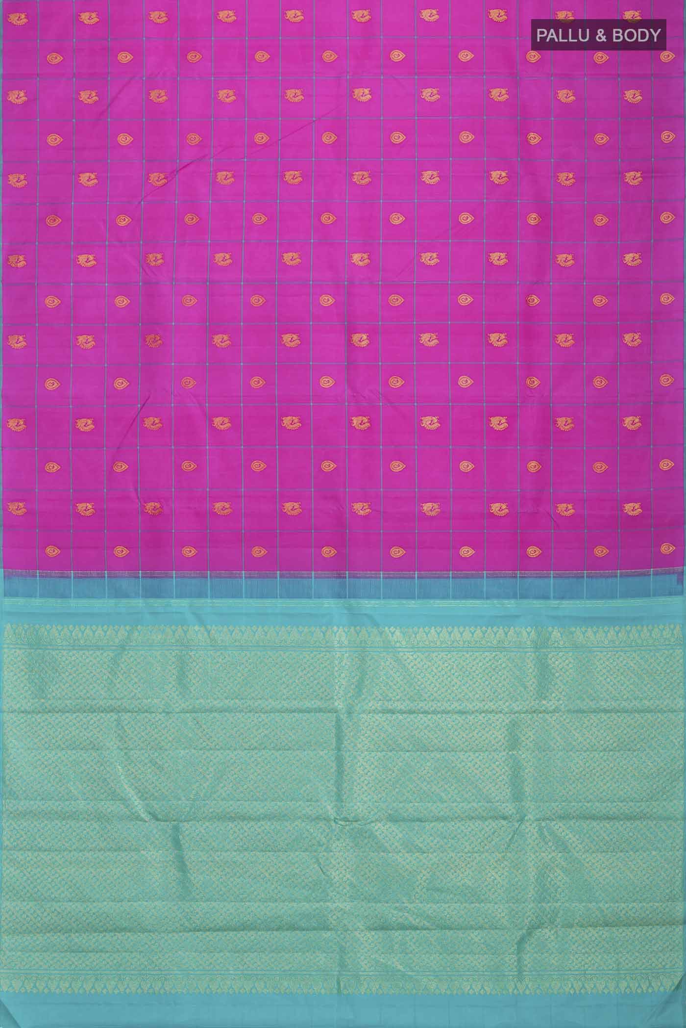Pink Kanchipuram Silk Saree - Image 6