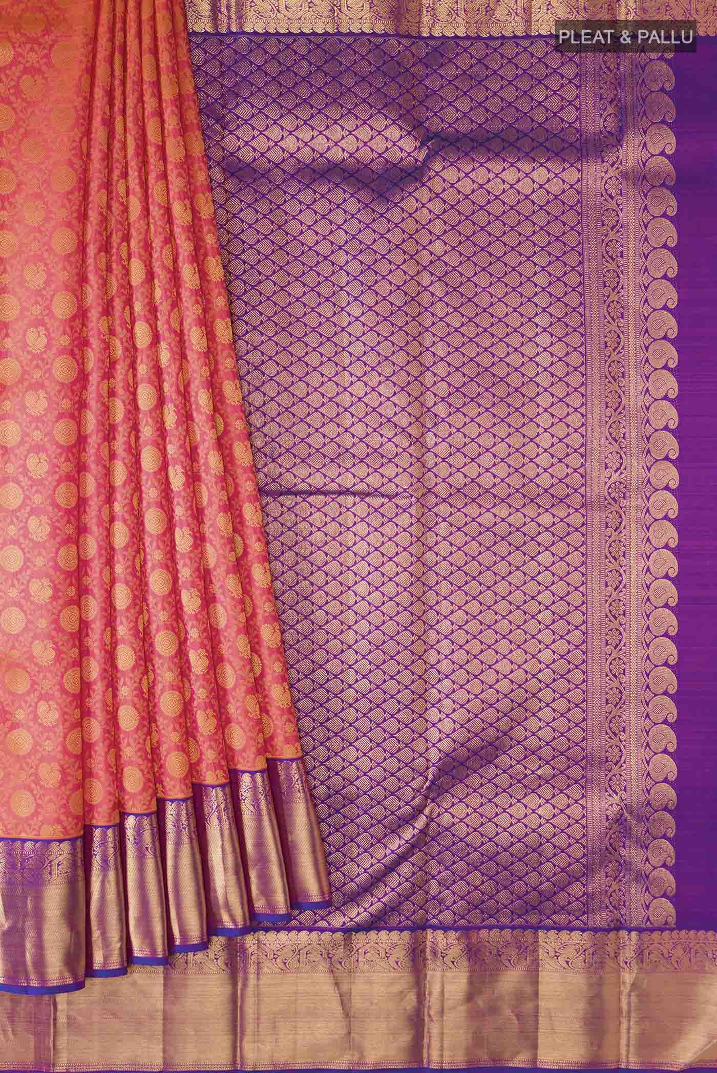 Pink Kanjivaram Silk Saree - Image 4