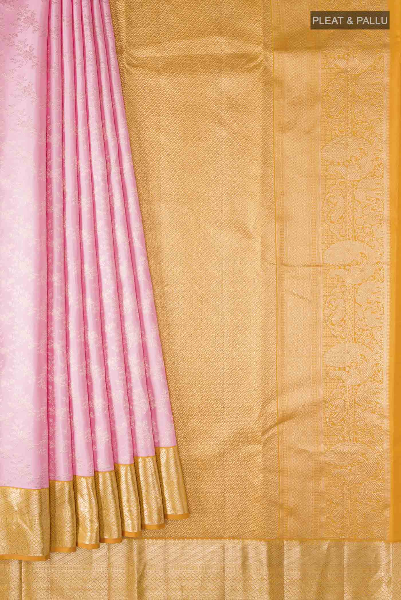 Pink Kanjivaram Silk Saree - Image 4