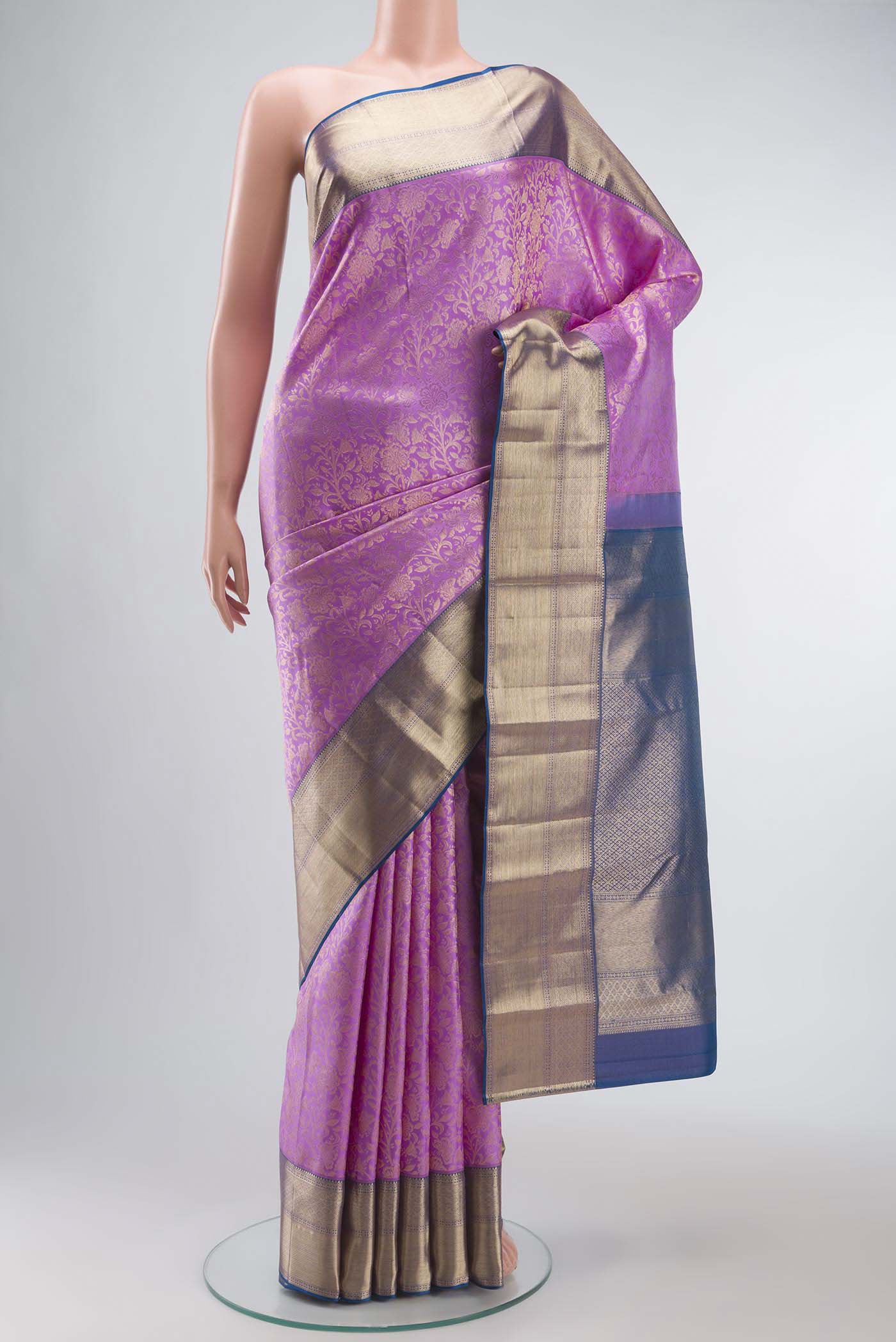 Lavender Kanchipuram Silk Saree