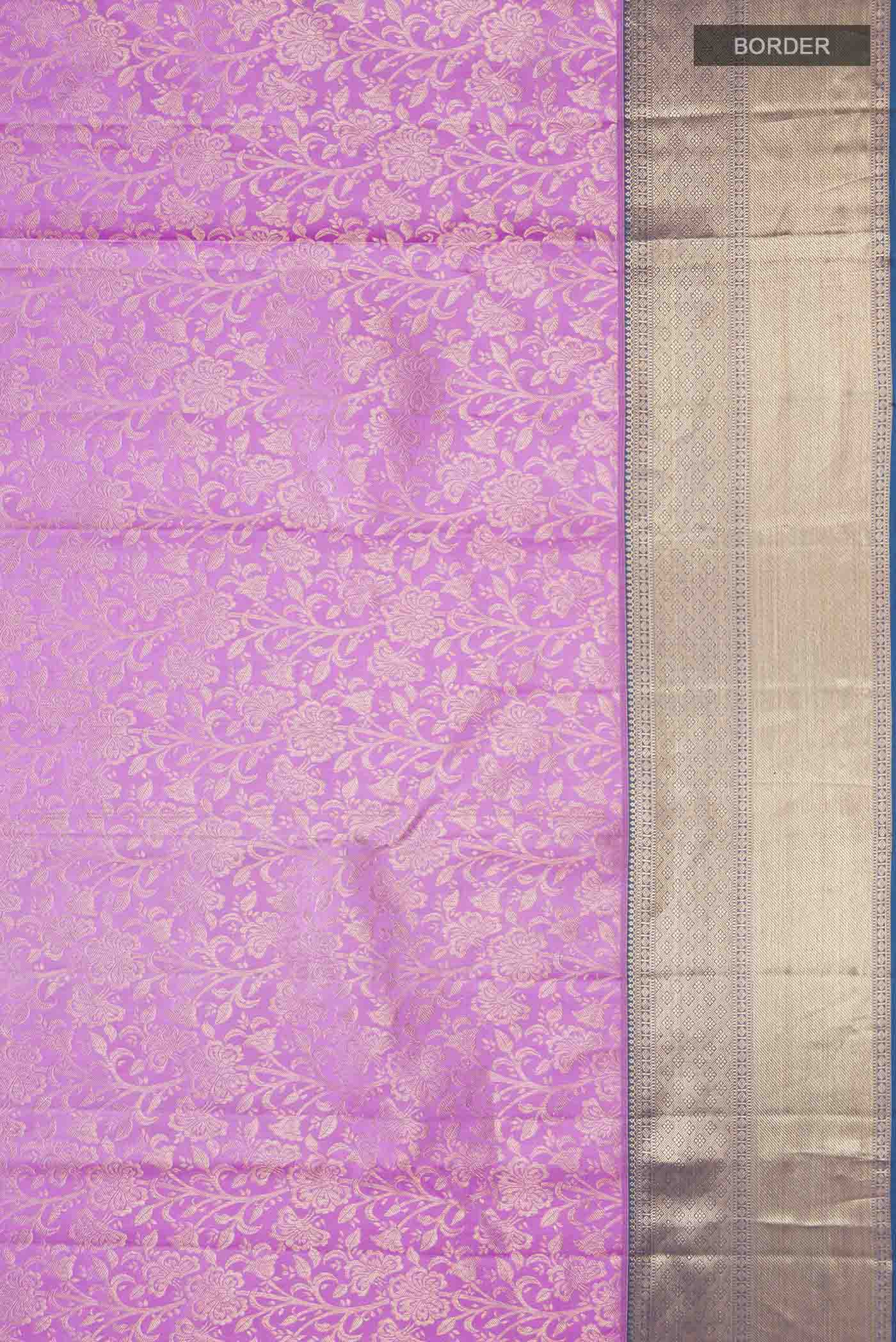 Lavender Kanchipuram Silk Saree - Image 3