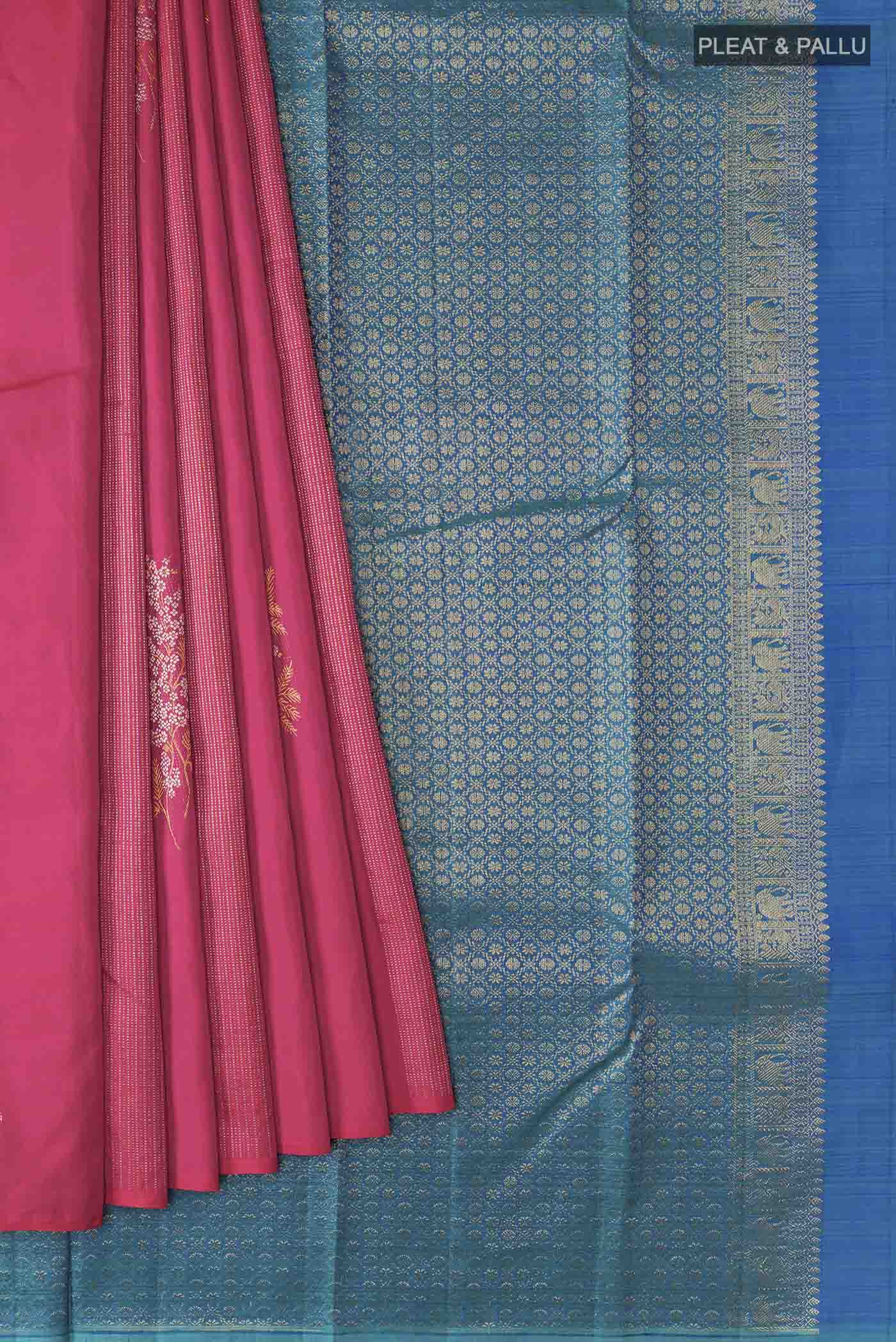Pink Kanjivaram Silk Saree - Image 4