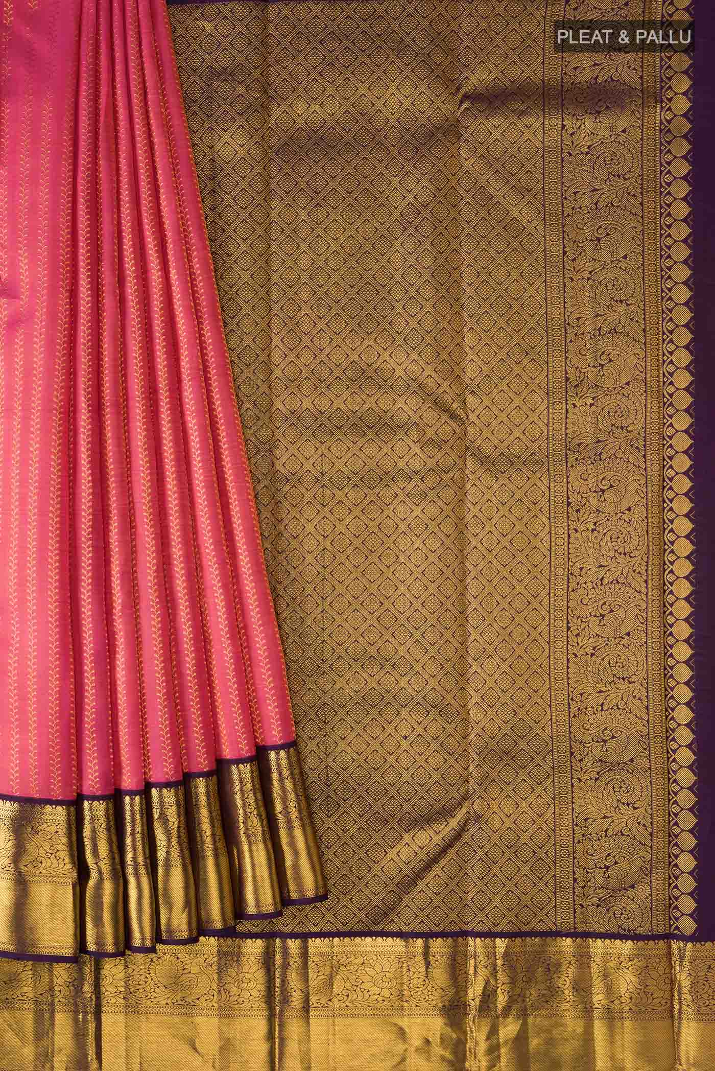 Pink Kanchipuram Silk Saree - Image 4