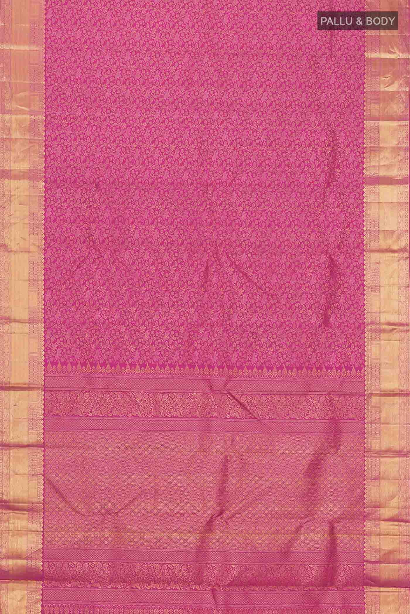 Pink Kanjivaram Silk Saree - Image 6