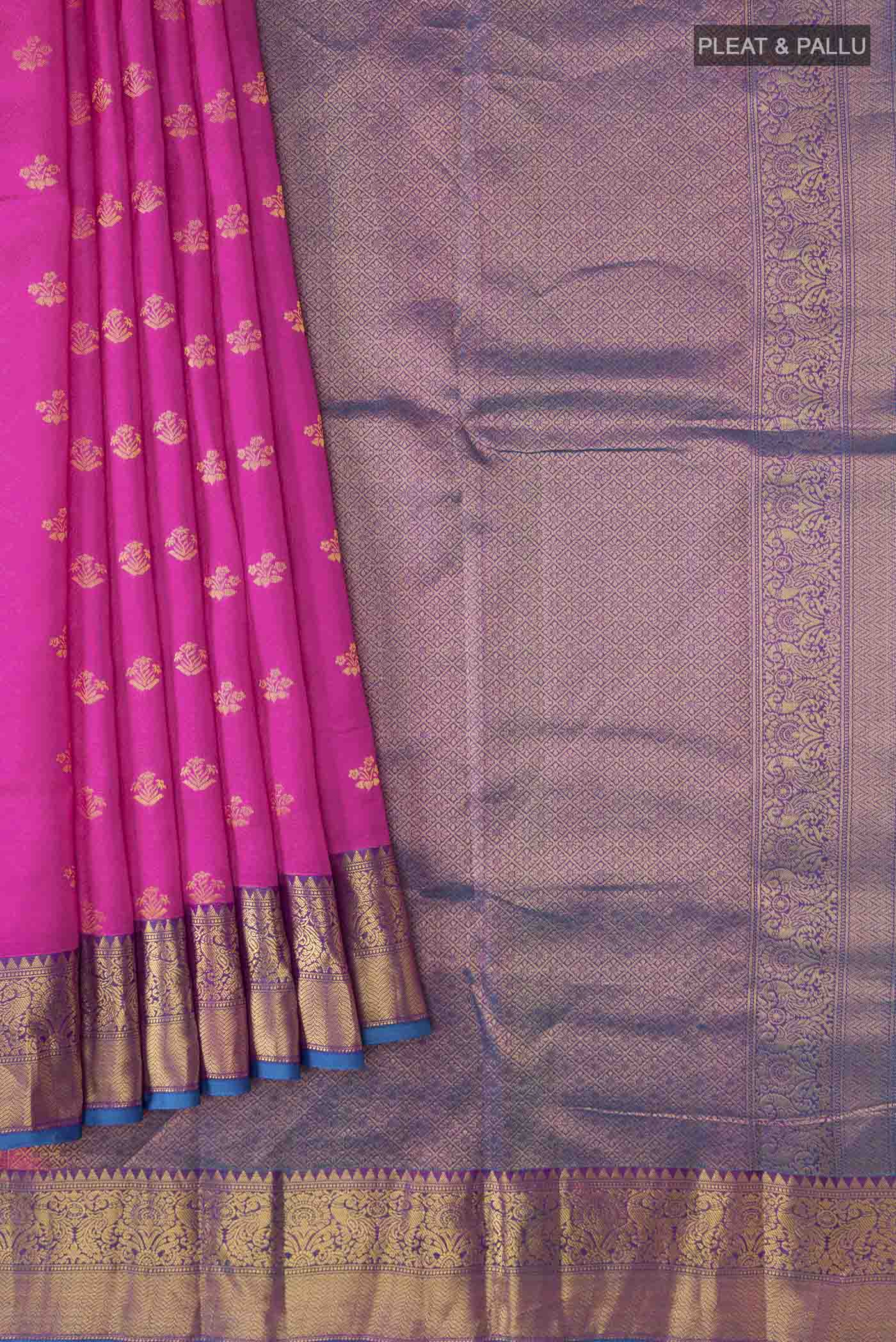 Pink Kanchipuram Silk Saree - Image 4