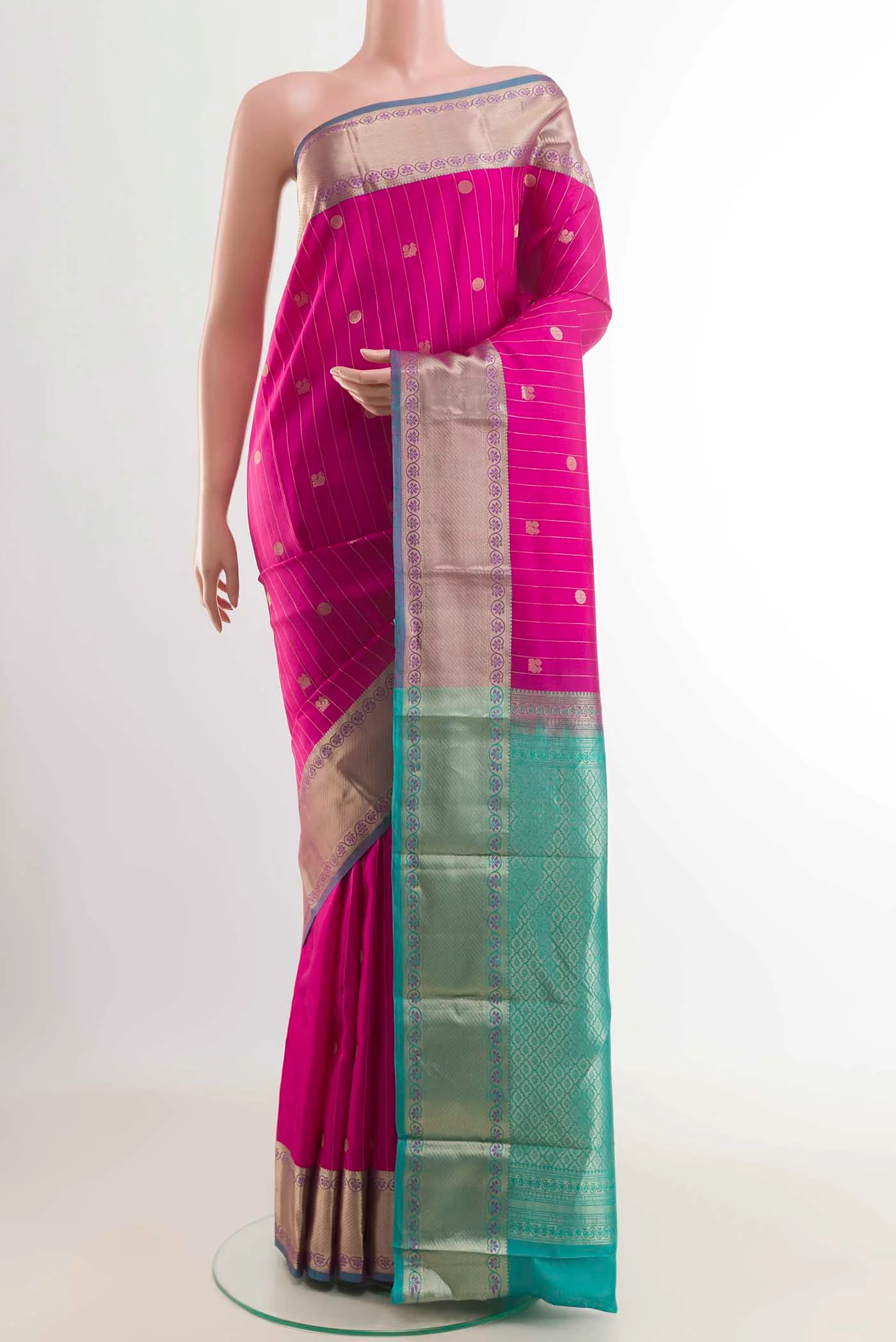 Pink Kanchipuram Silk Saree