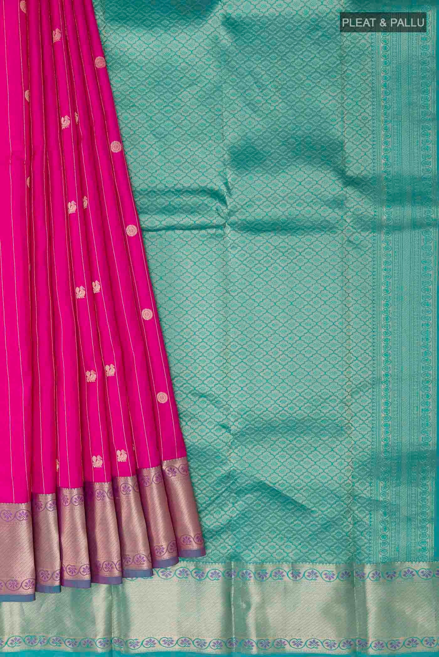 Pink Kanchipuram Silk Saree - Image 4