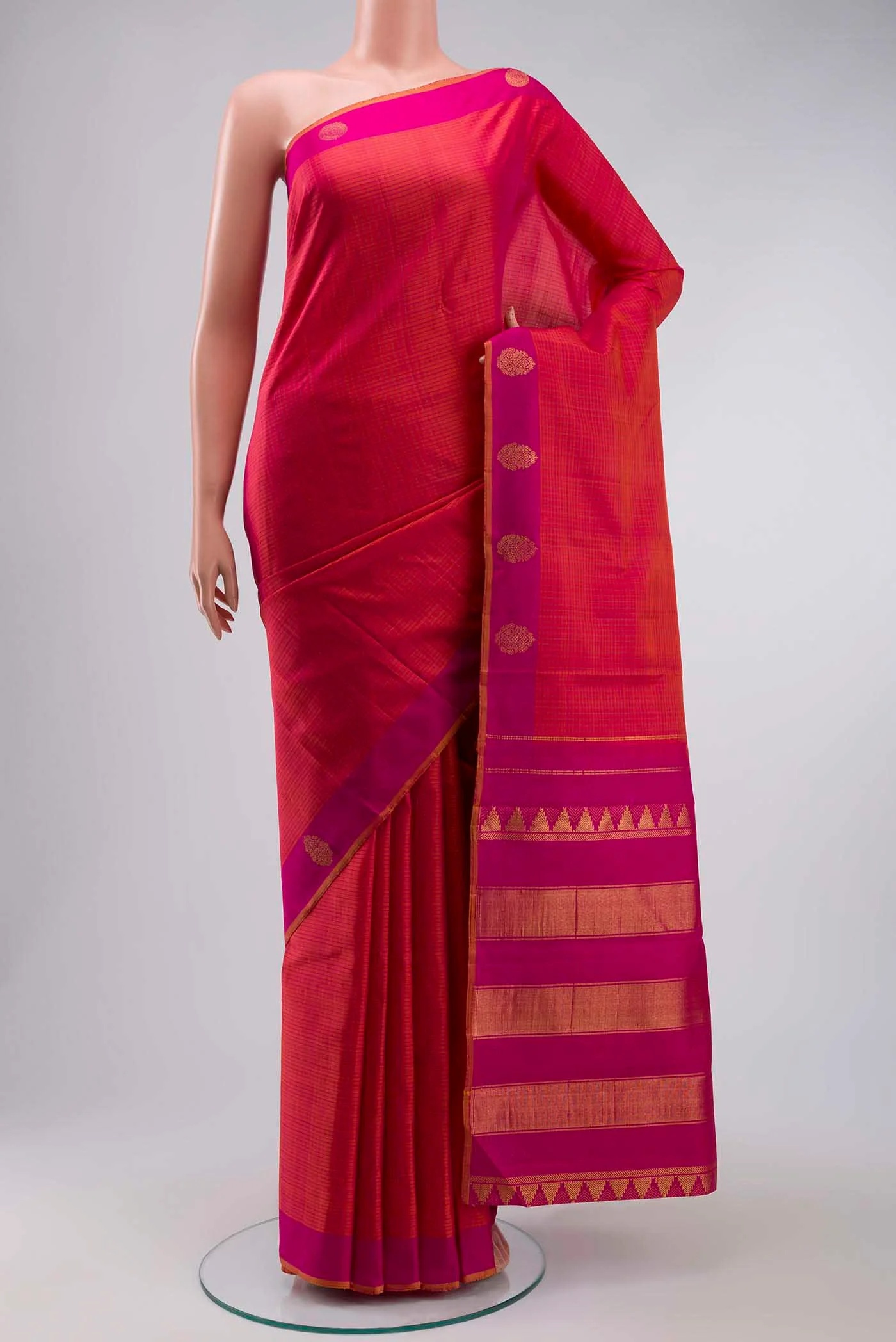 Pink Kanchipuram Silk Saree