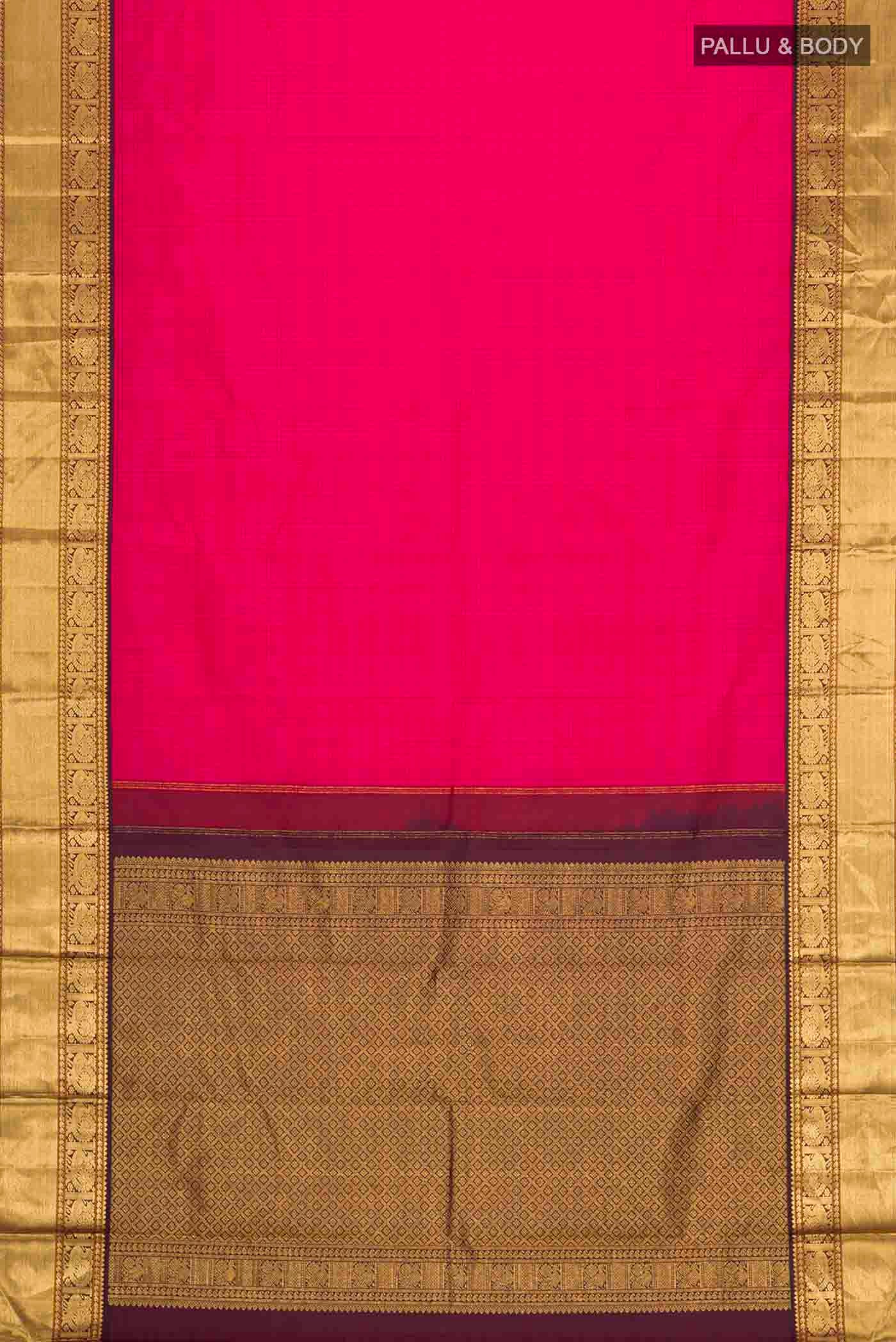 Pink Kanjivaram Silk Saree - Image 6