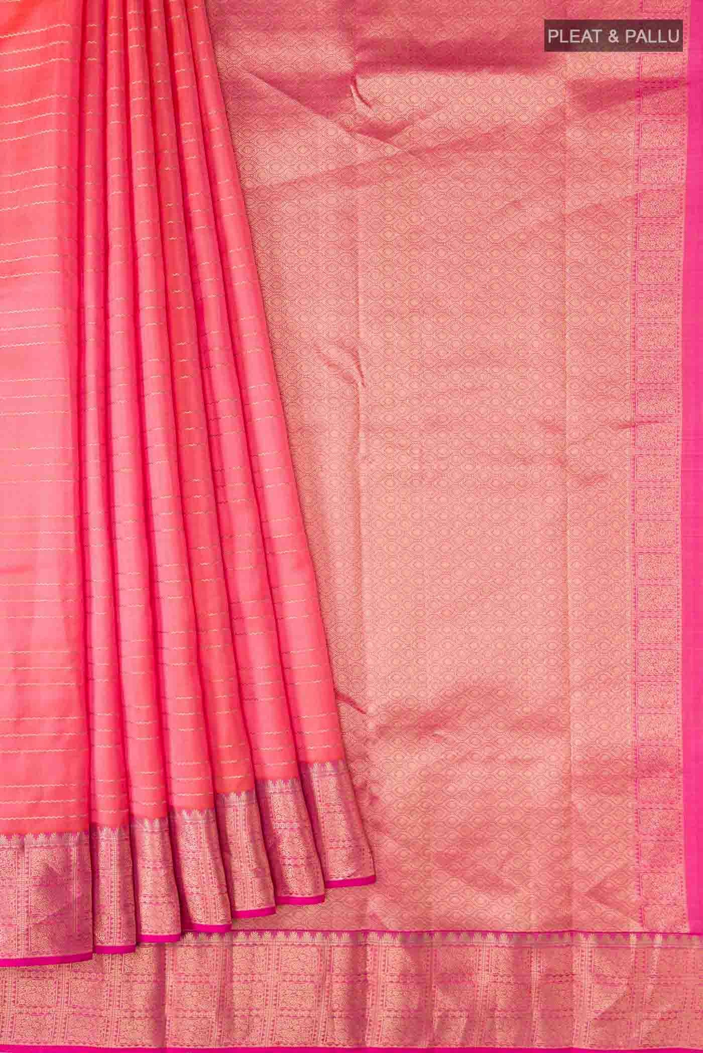 Pink Kanchipuram Silk Saree - Image 4