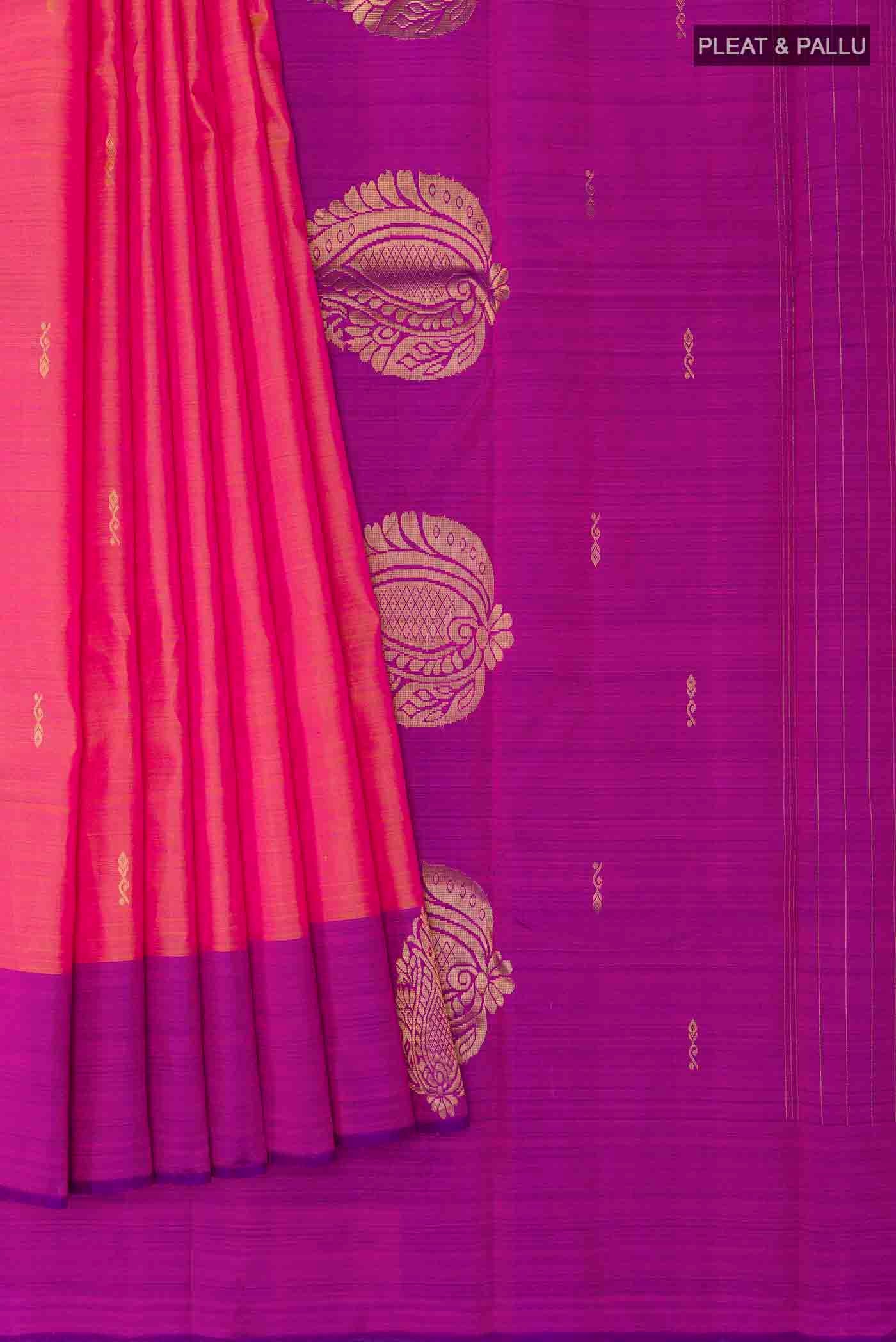 Pink Kanchipuram Silk Saree - Image 4