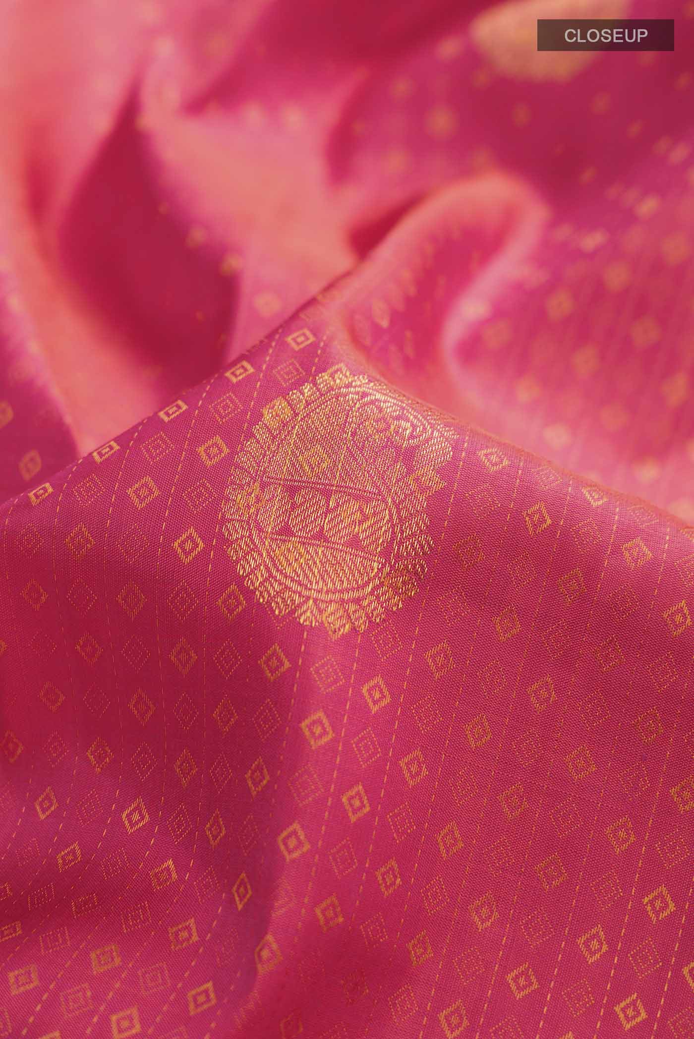 Pink Kanjivaram Silk Saree - Image 2