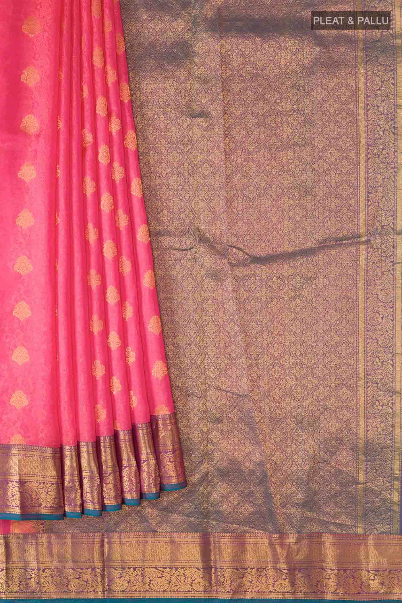 Pink Kanchipuram Silk Saree - Image 2