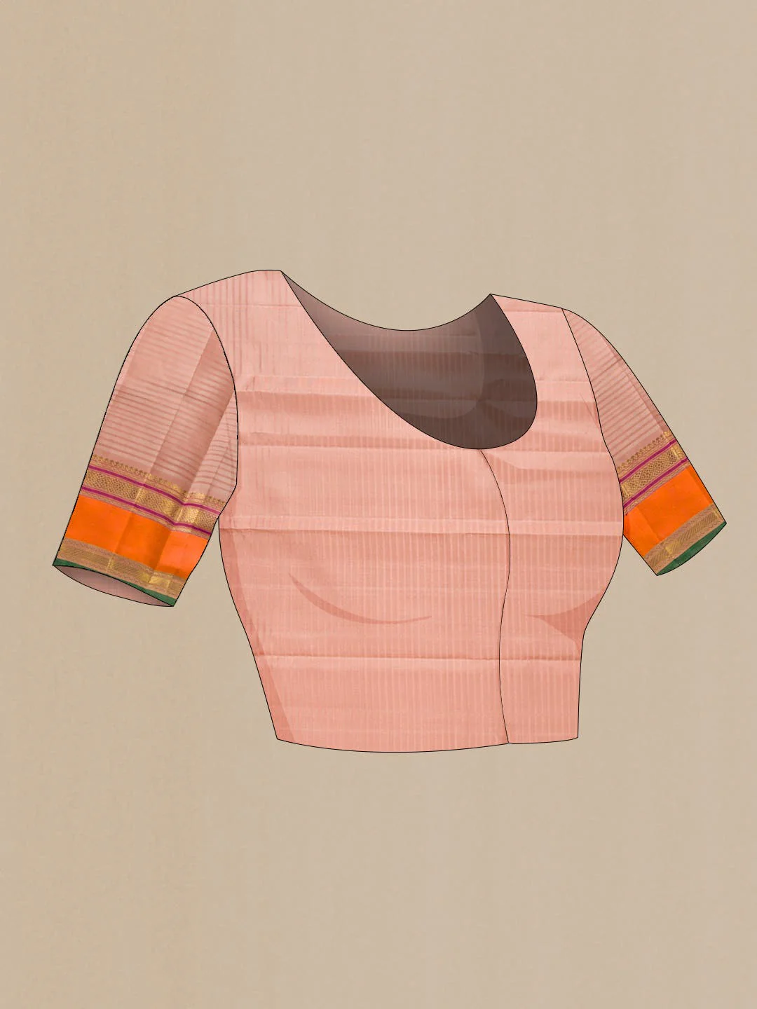 Pure Silk Pure Zari Pink Kanchipuram Saree - Image 14