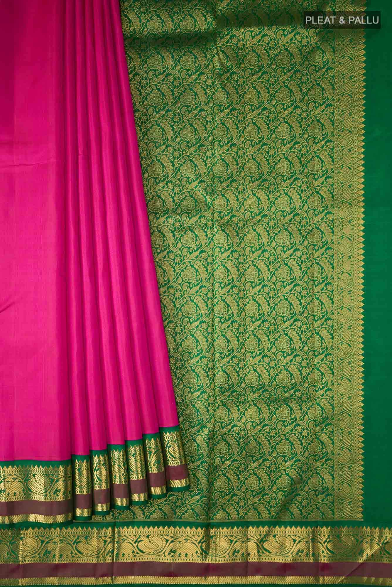 Pink Kanchipuram Silk Saree - Image 2