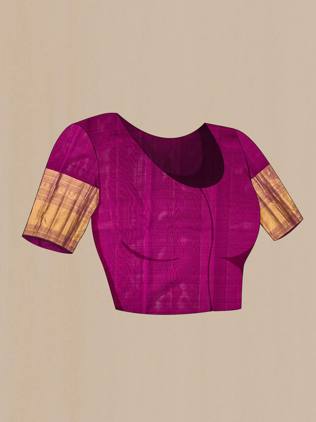 Pure Silk Pure Zari Pink Kanchipuram Tissue Saree - Image 7