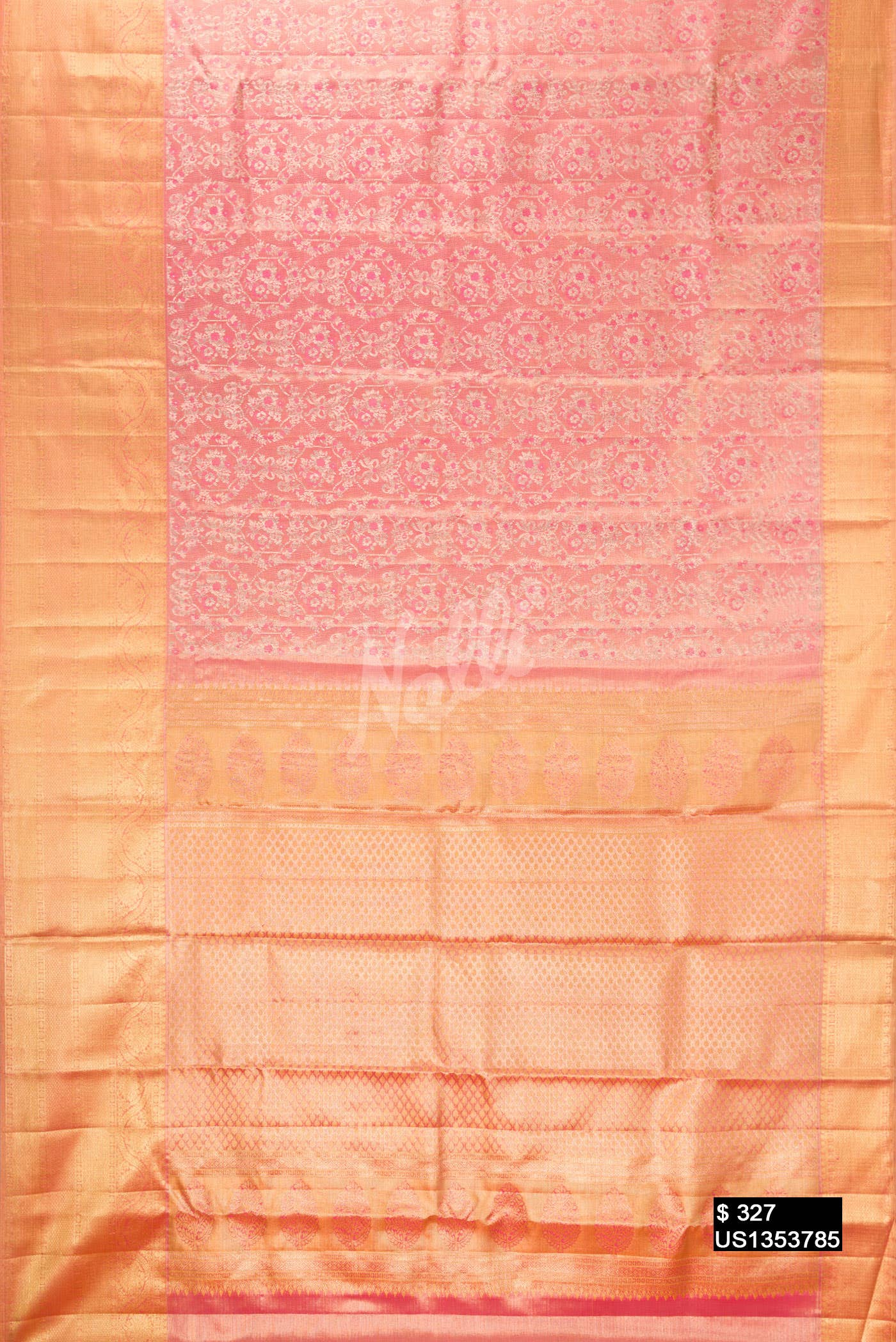 Pink Kanchipuram Tissue Silk Saree