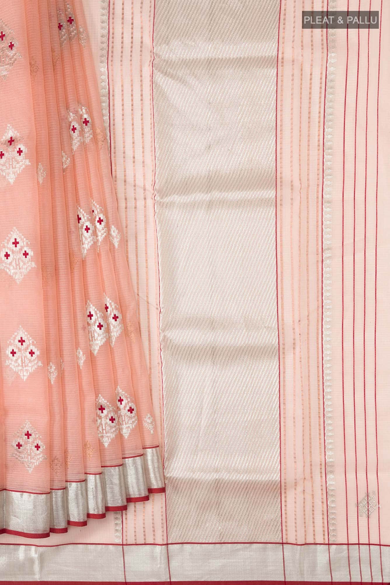 Pink Kora Silk Saree - Image 2