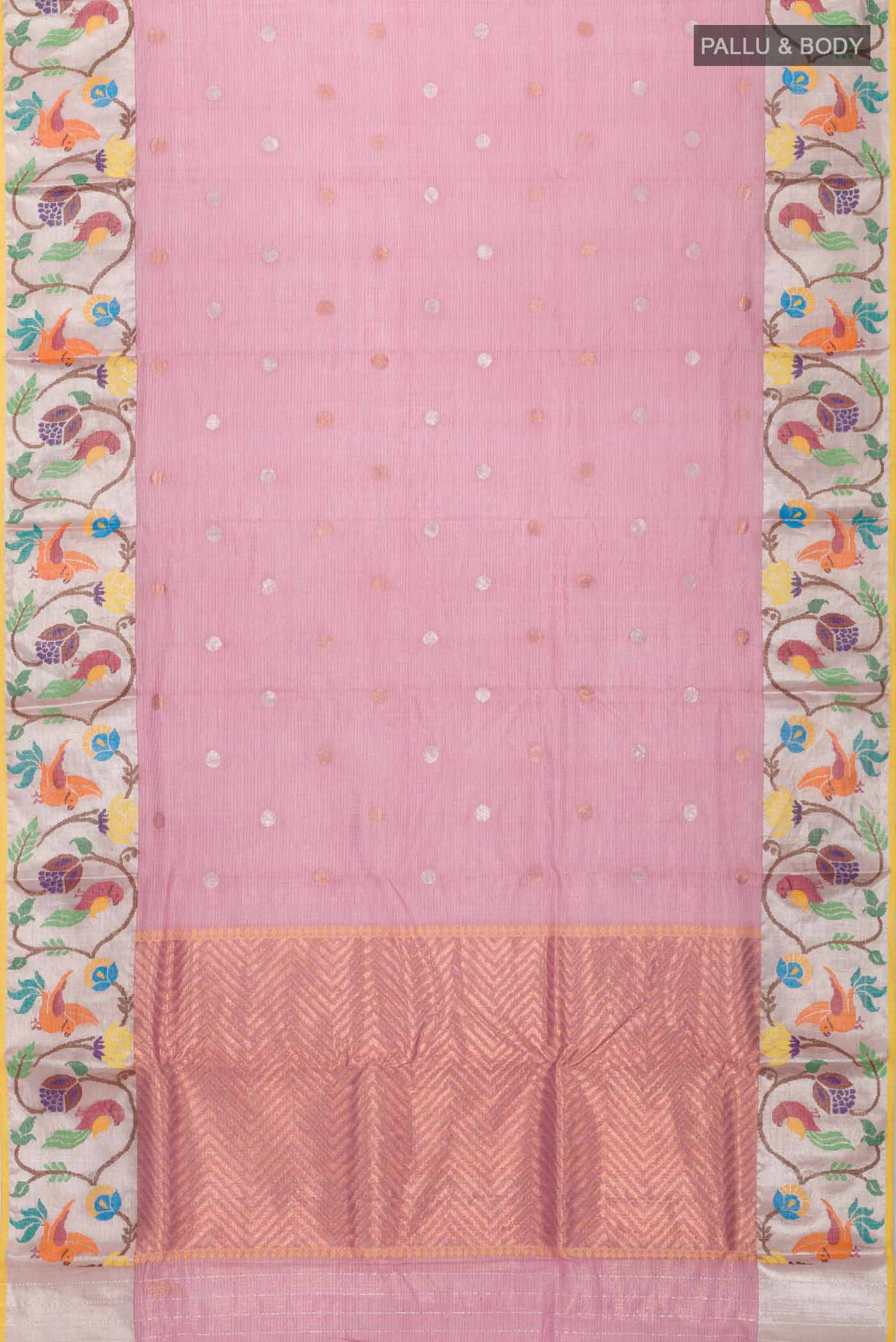 Pure Silk Pure Zari Mauve Kota Saree - Image 6