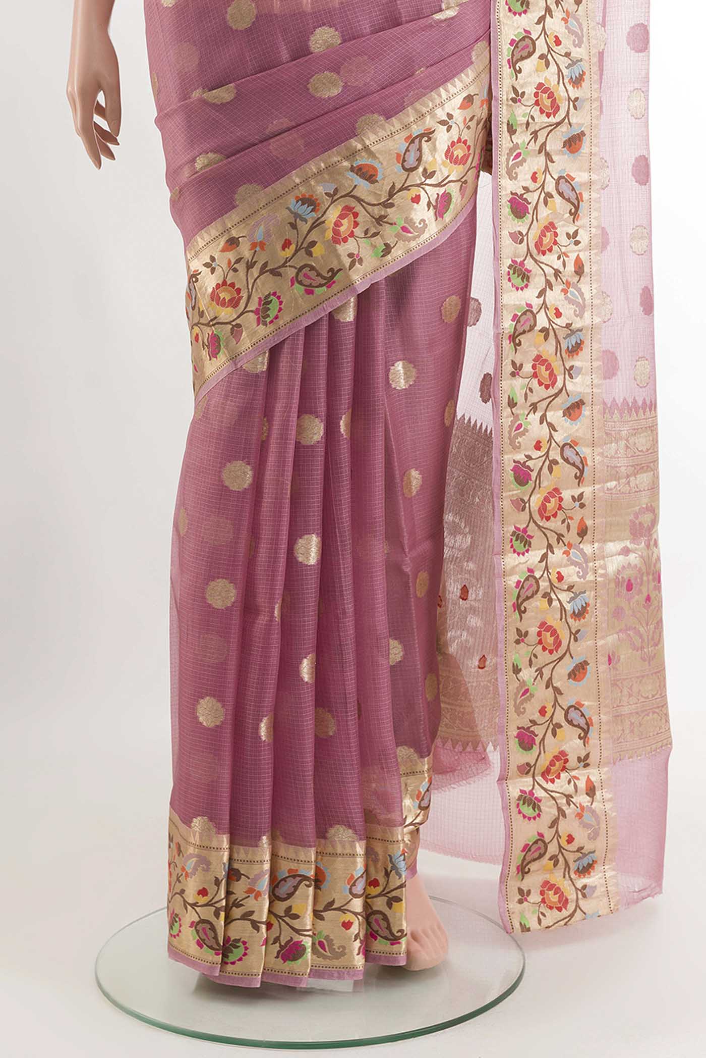 Pink Kota Silk Saree - Image 3