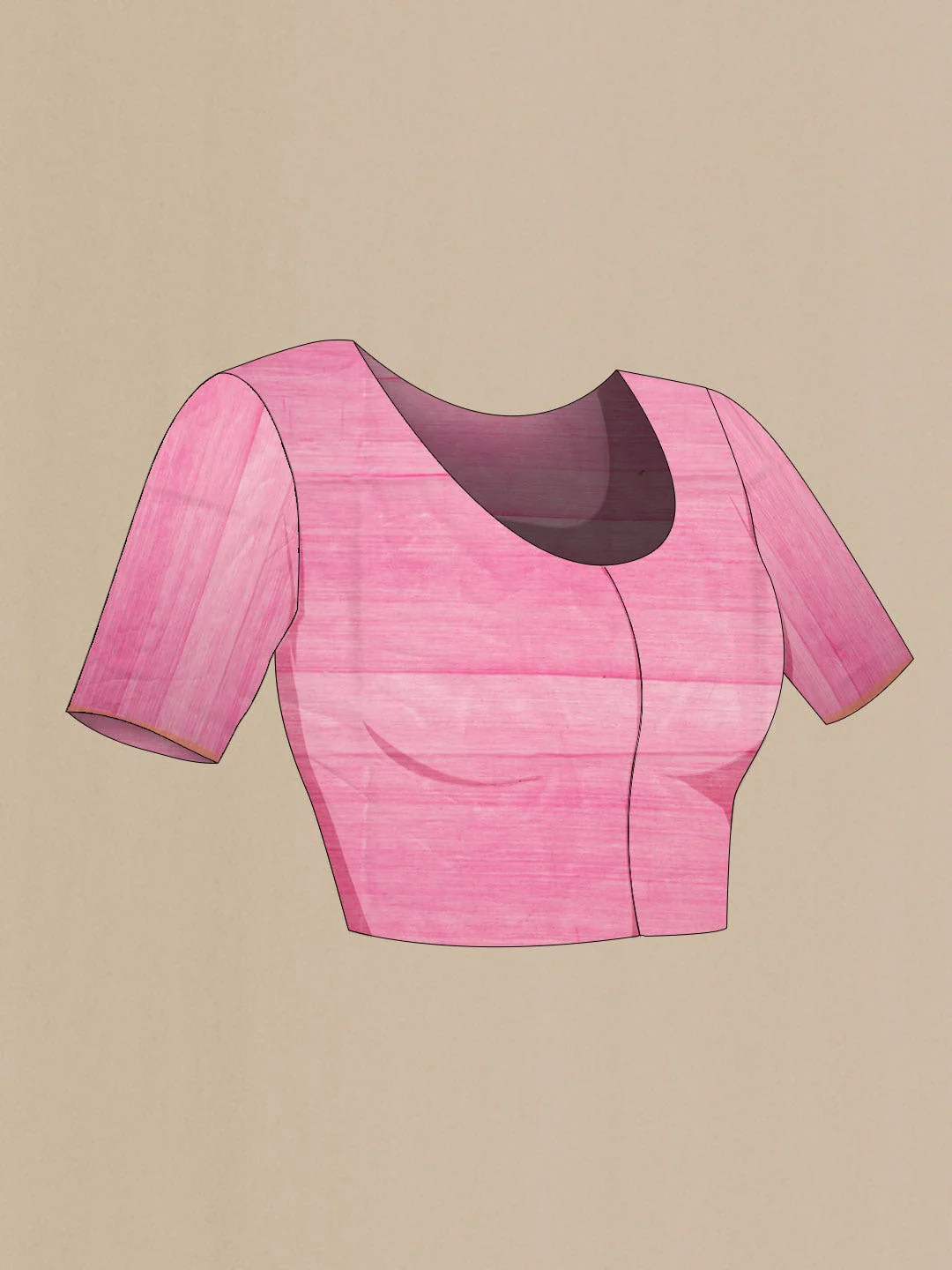 Pink Maheshwari Silk Cotton Saree - Image 5