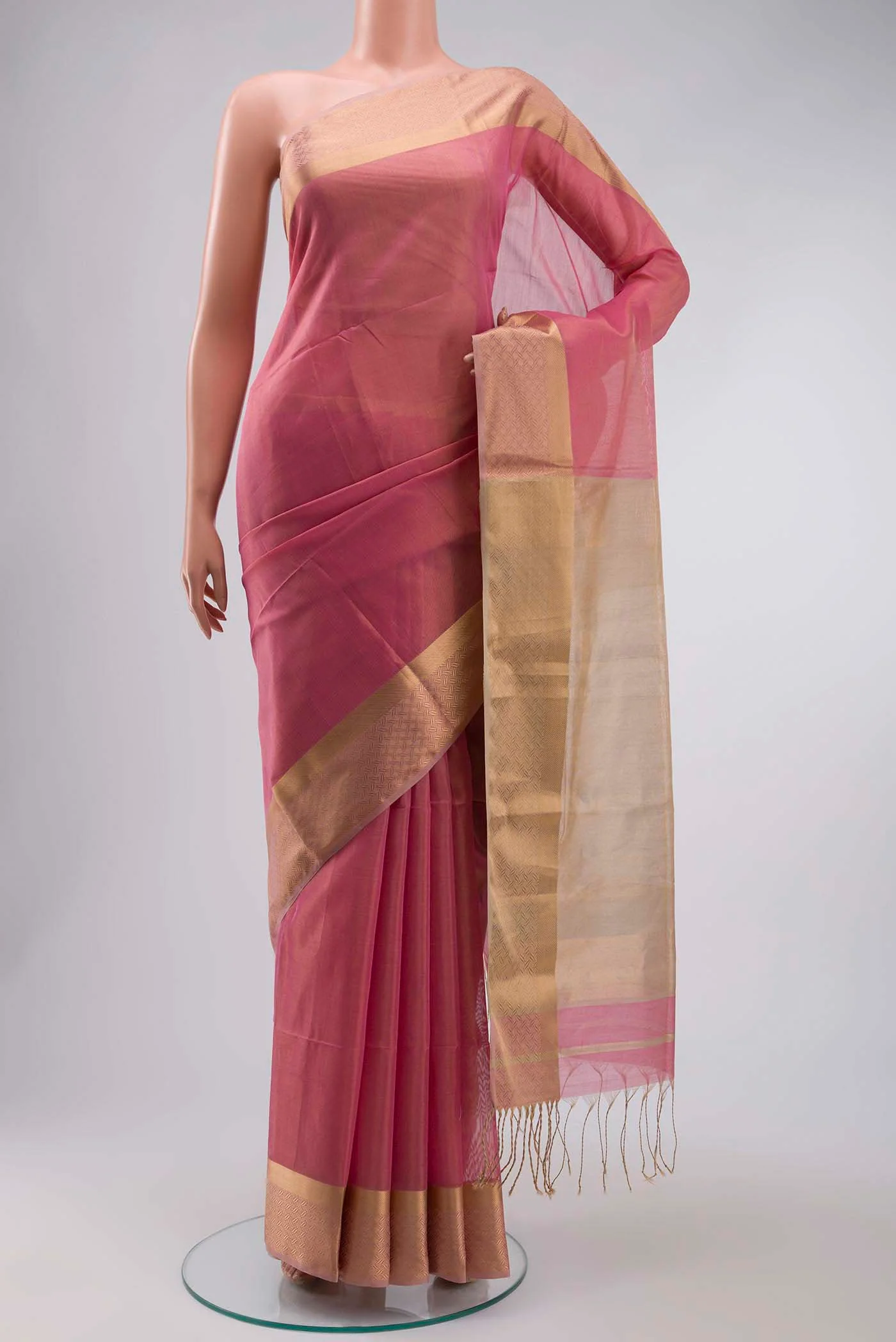 Pink Maheshwari Silk Saree