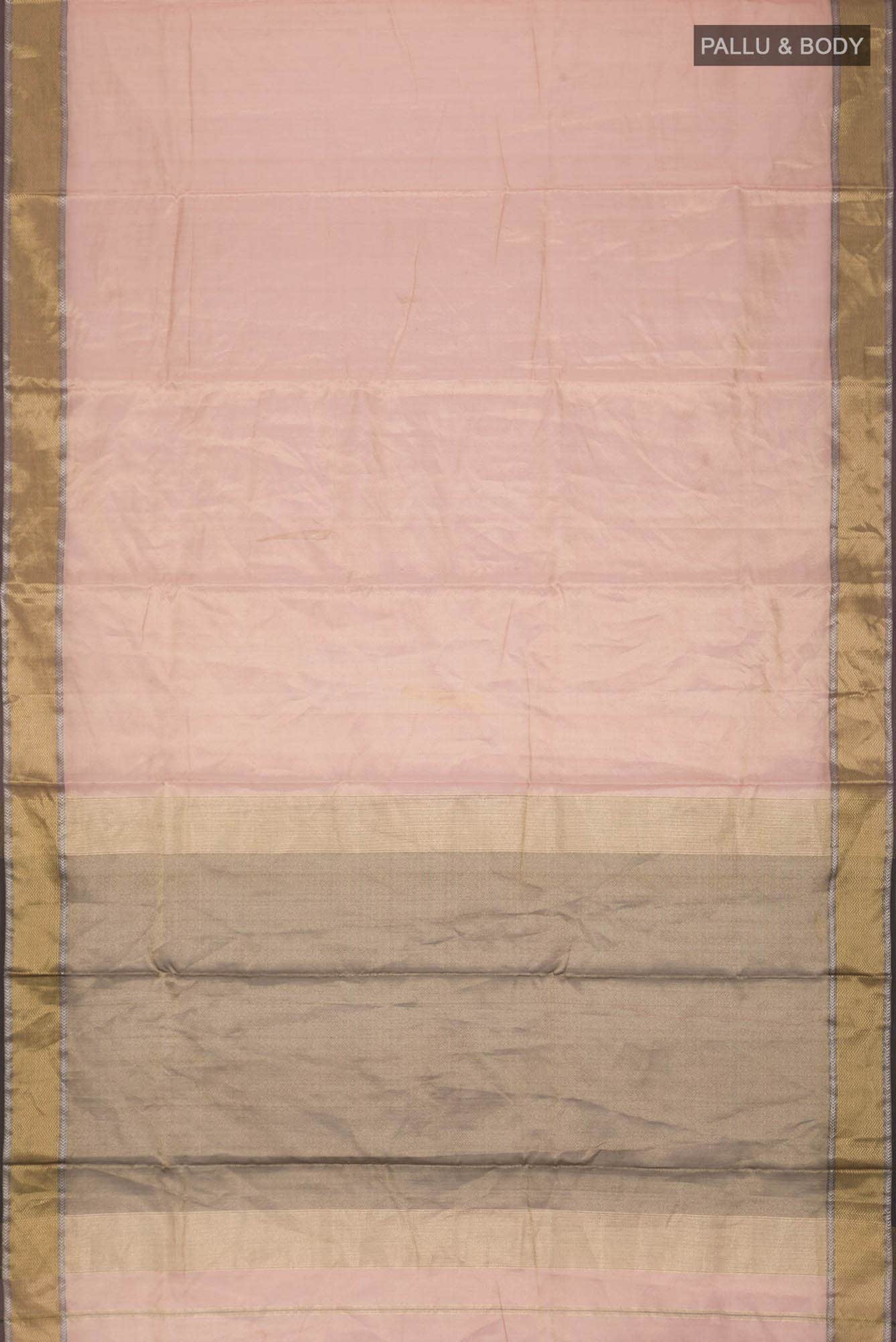 Pink Maheshwari Silk Saree - Image 3