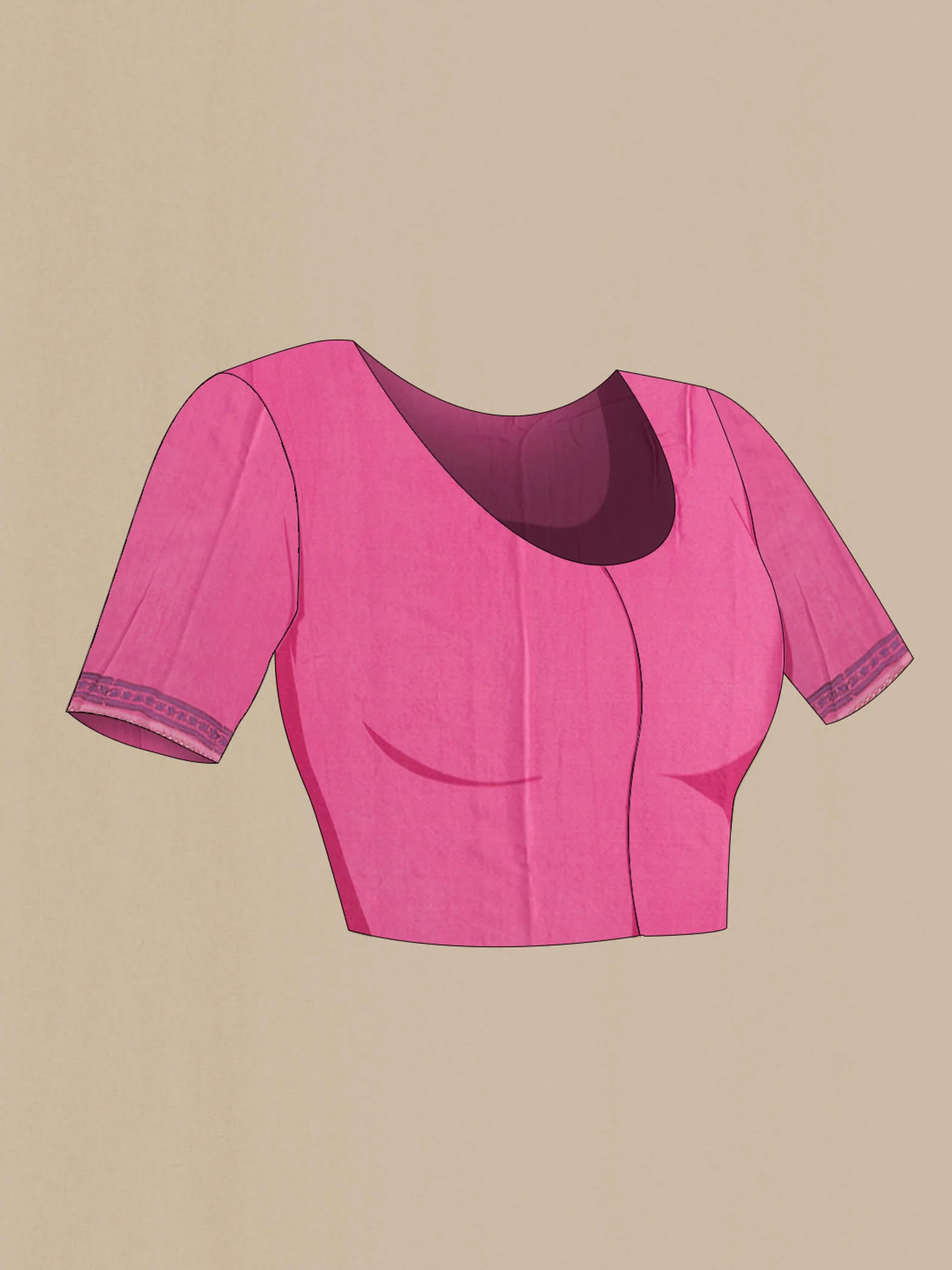 Pink Mysore Chiffon Saree - Image 4
