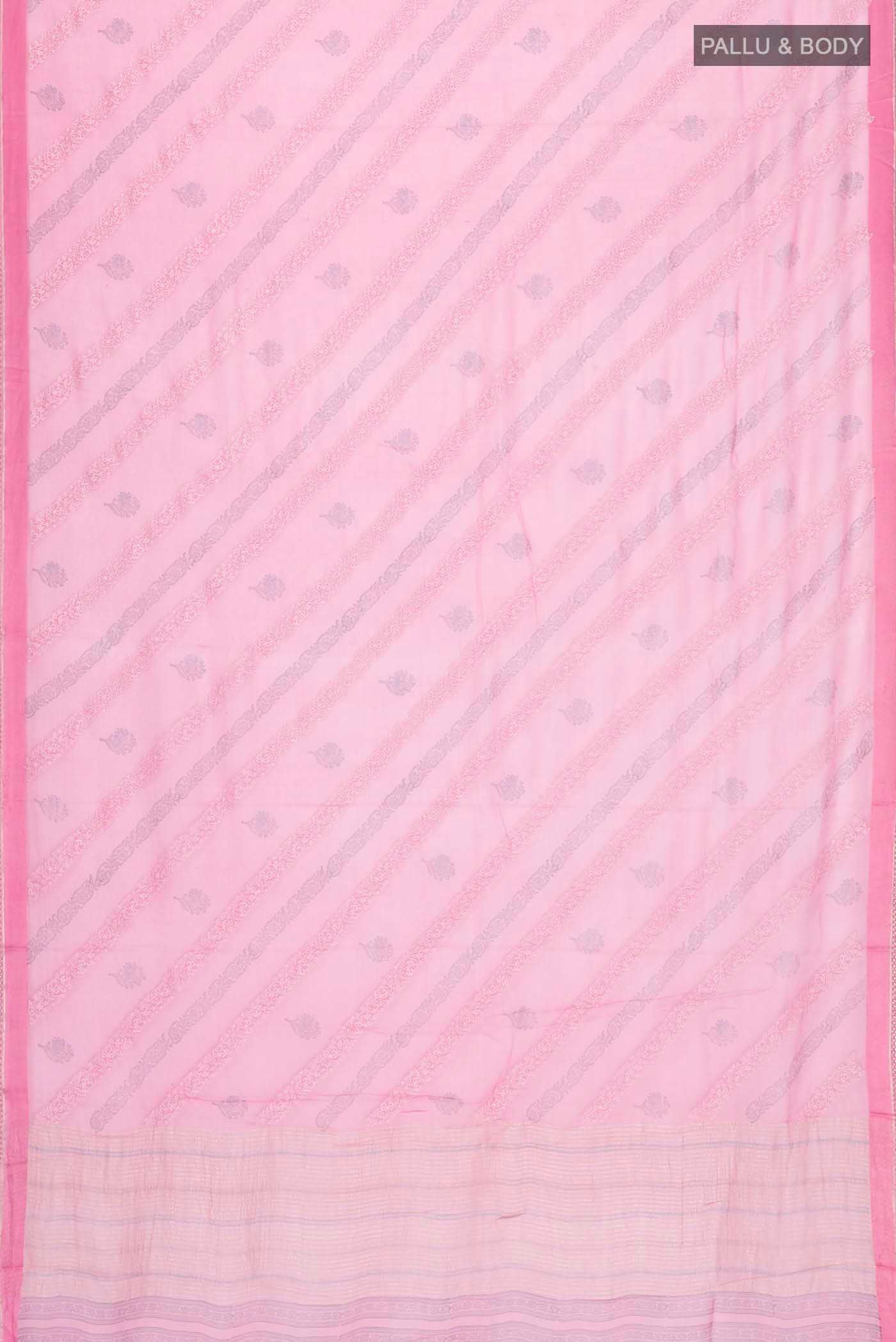 Pink Mysore Chiffon Saree - Image 5