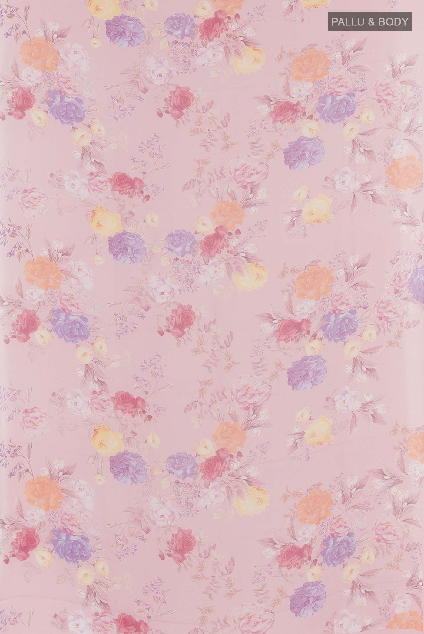 Pink Mysore Chiffon Saree - Image 3